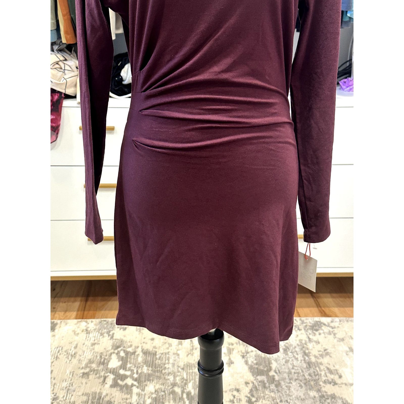 Other Open Edit Women's Plumb Purple Ruched Side Mini Dress S NWT Size S / US 4 / IT 40 - 4 Thumbnail