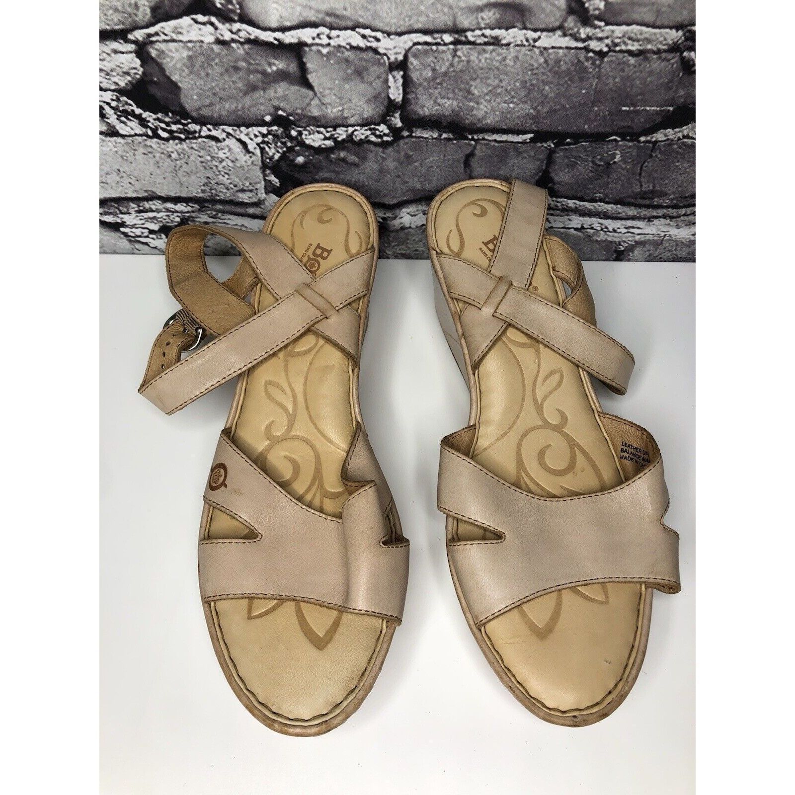 Born Born Light Pink Leather Platform High Wedge Strap Sandals Wo Size US 11 / IT 41 - 8 Thumbnail