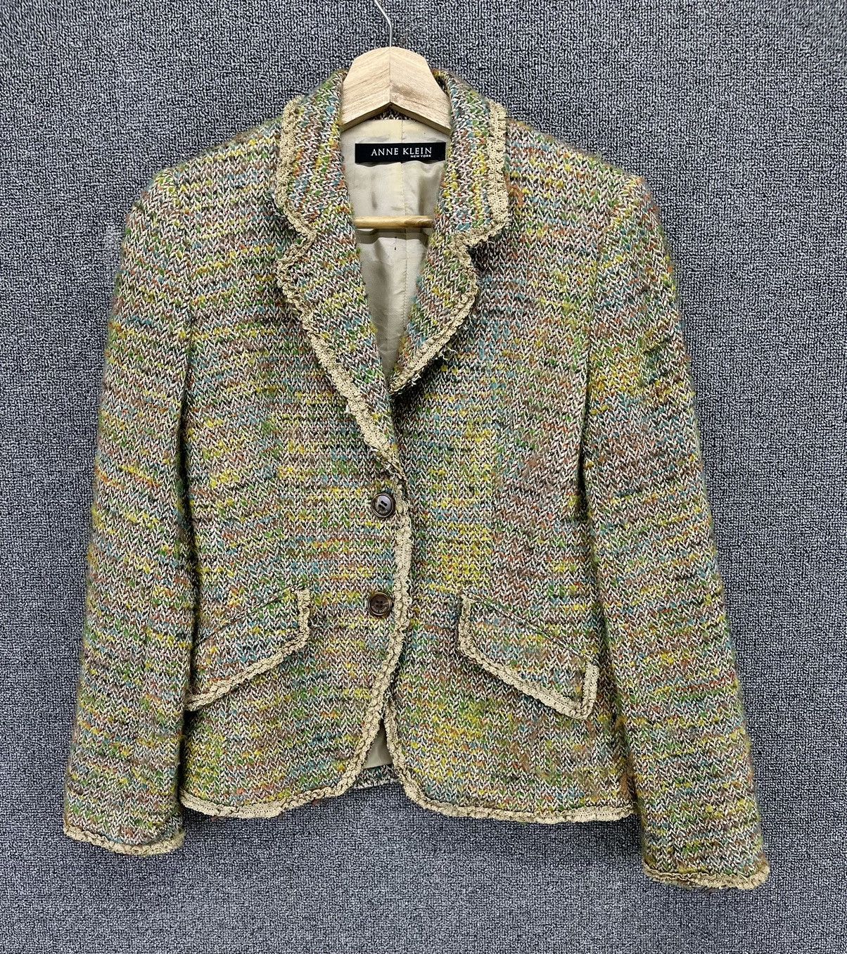 Anne Klein Anne Klein Tweed Cardigan Jacket Size S / US 4 / IT 40 - 1 Thumbnail