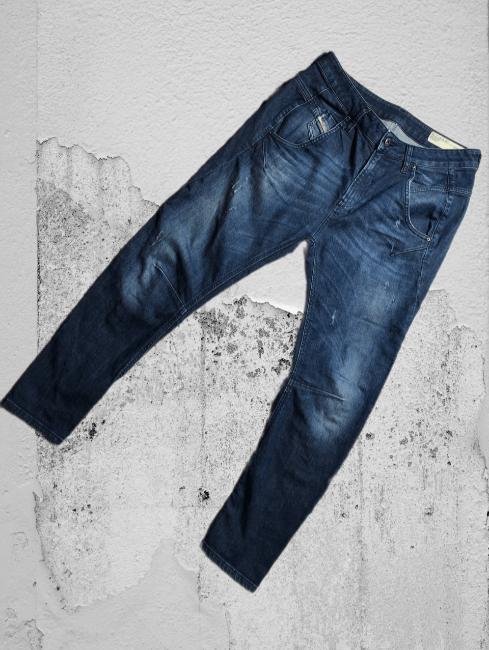 Diesel × Japanese Brand Crazy Crash Dirty Baggy Faded Jean Japan Avant Garde Style Size US 27 - 1 Thumbnail