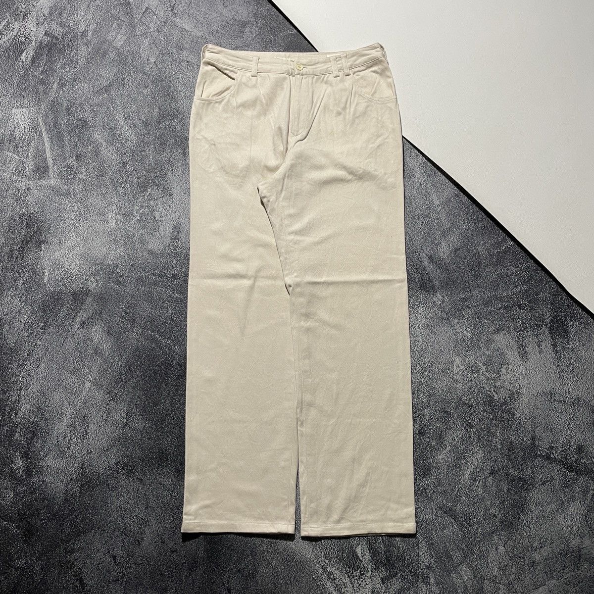 Balenciaga × Issey Miyake × Mademoiselle Non Non Vintage Mademoisele Non Non Cream Relaxed Pants Size US 30 / EU 46 - 1 Thumbnail