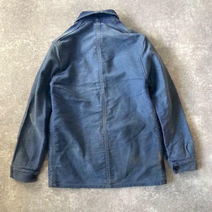 Vintage VINTAGE LE LABOUREUR Work Jacket Blue Moleskin Size S Distressed JPN Mens Size US S / EU 44-46 / 1 - 7 Thumbnail