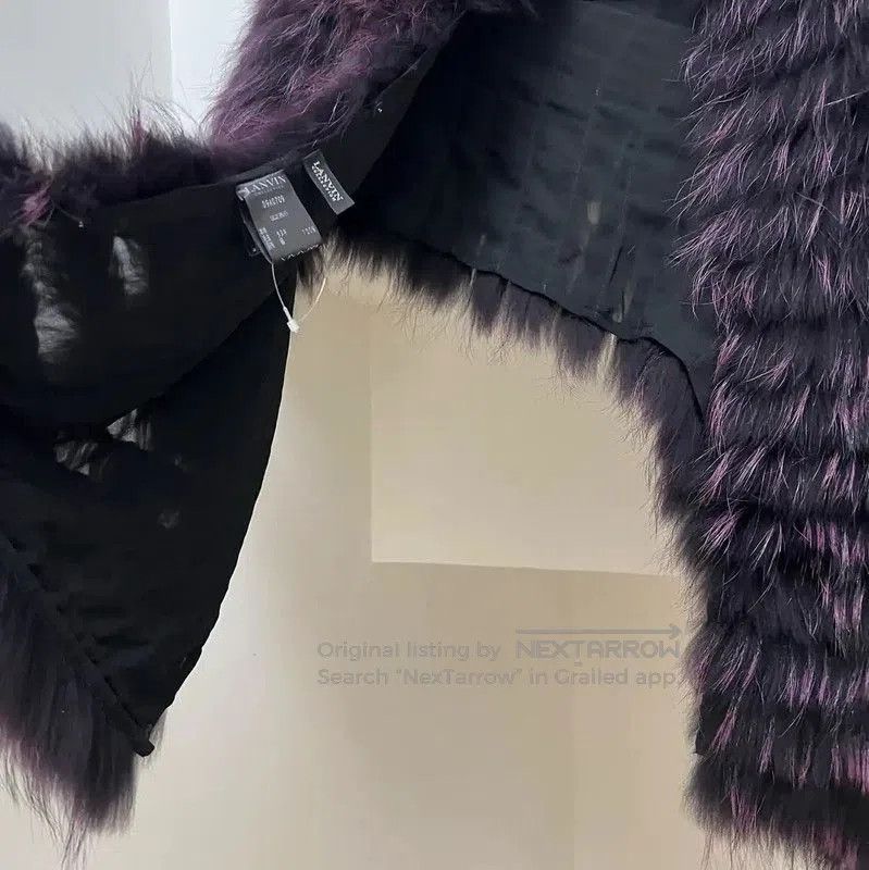 Lanvin Purple Rabbit Fur Cardigan for Women .