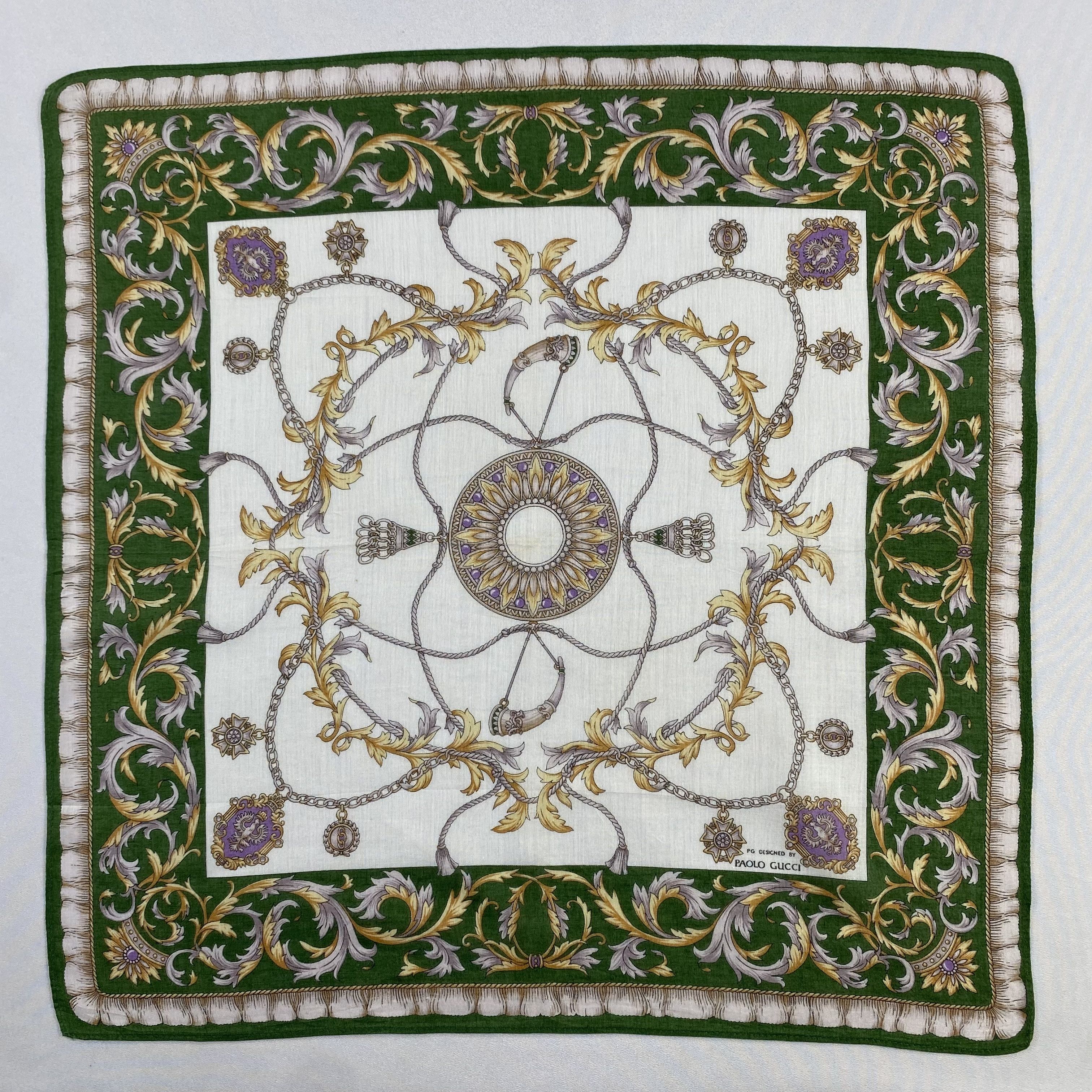 Paolo Gucci × Vintage Paolo Gucci Handkerchief / Neckerchief / Bandana-P1004 Size ONE SIZE - 1 Thumbnail