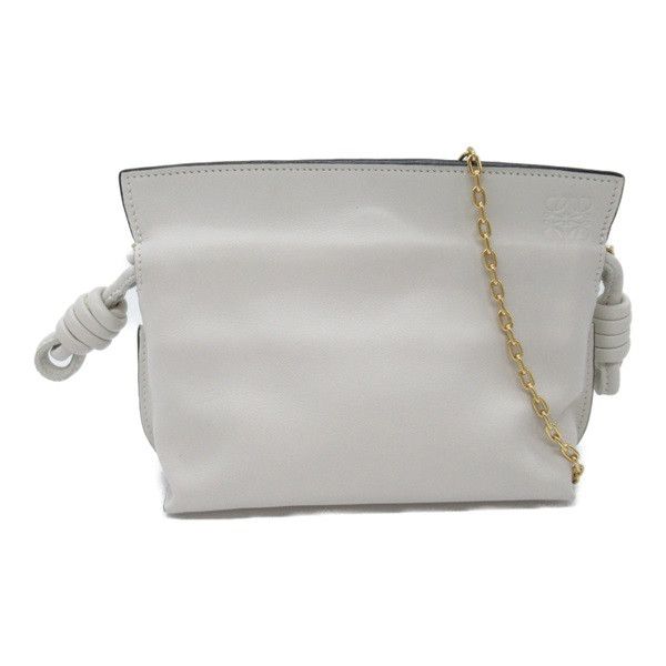 image of Loewe Flamenco Nano Chain Shoulder Bag in White, Women's
