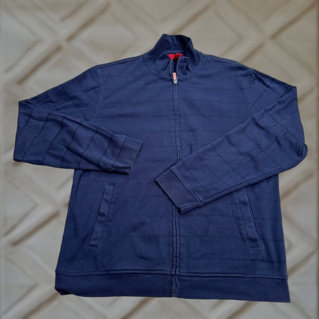 Alfani Alfani Slim Fit Full Zip Sweatshirt Men Large Navy Blue Mock Neck Casual Outdoor Size US L / EU 52-54 / 3 - 1 Thumbnail