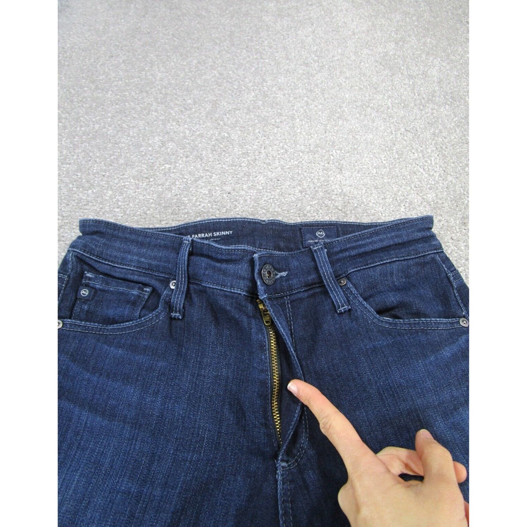 Denime Adriano Goldschmied Womens Jeans 27 Farrah Skinny Extra Large XL Dark Wash Denim Size 27" / US 4 / IT 40 - 3 Thumbnail