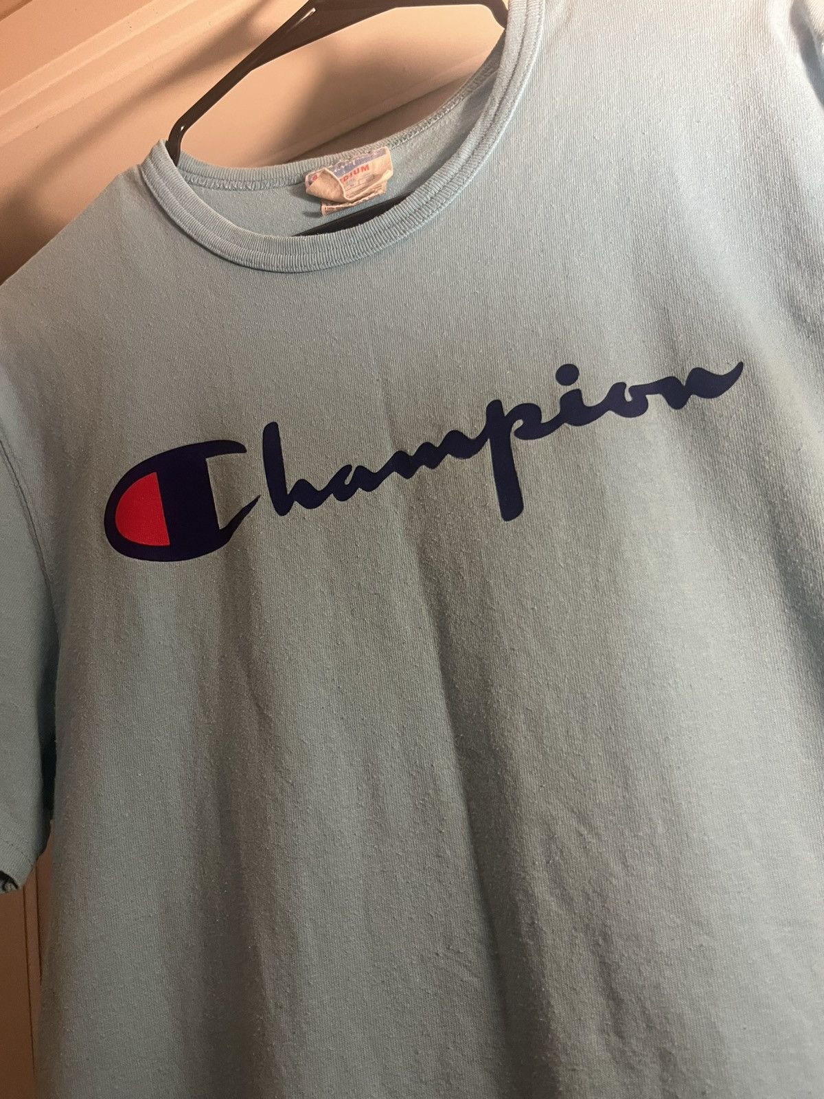 Champion × Vintage Champion Men’s T-Shirt Blue Logo Graphic Tee Size Medium Size US M / EU 48-50 / 2 - 2 Thumbnail