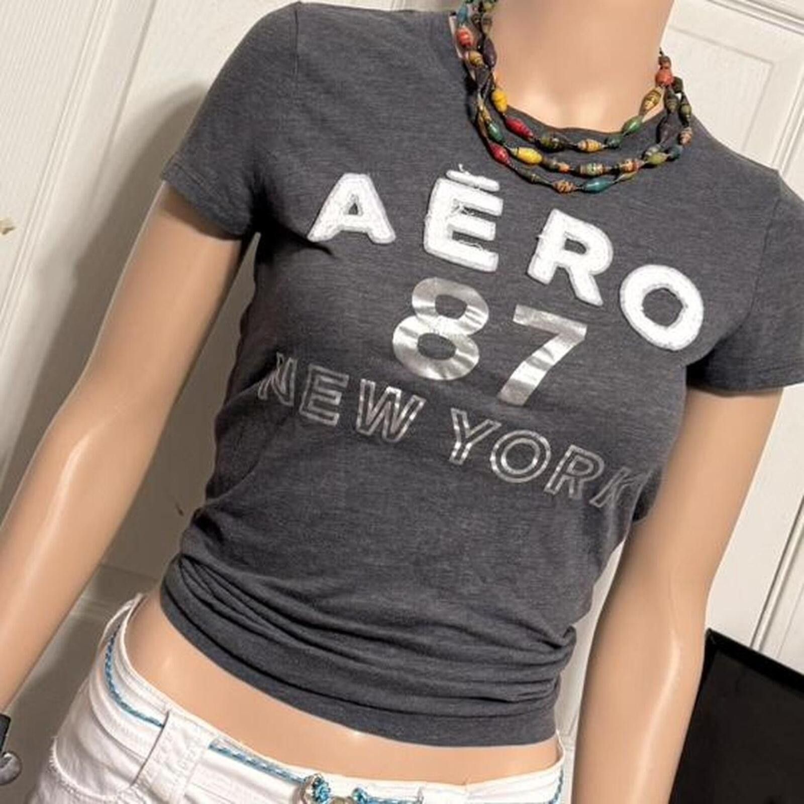 Aeropostale Aeropostale Women's Grey T-shirt Size S / US 4 / IT 40 - 2 Thumbnail