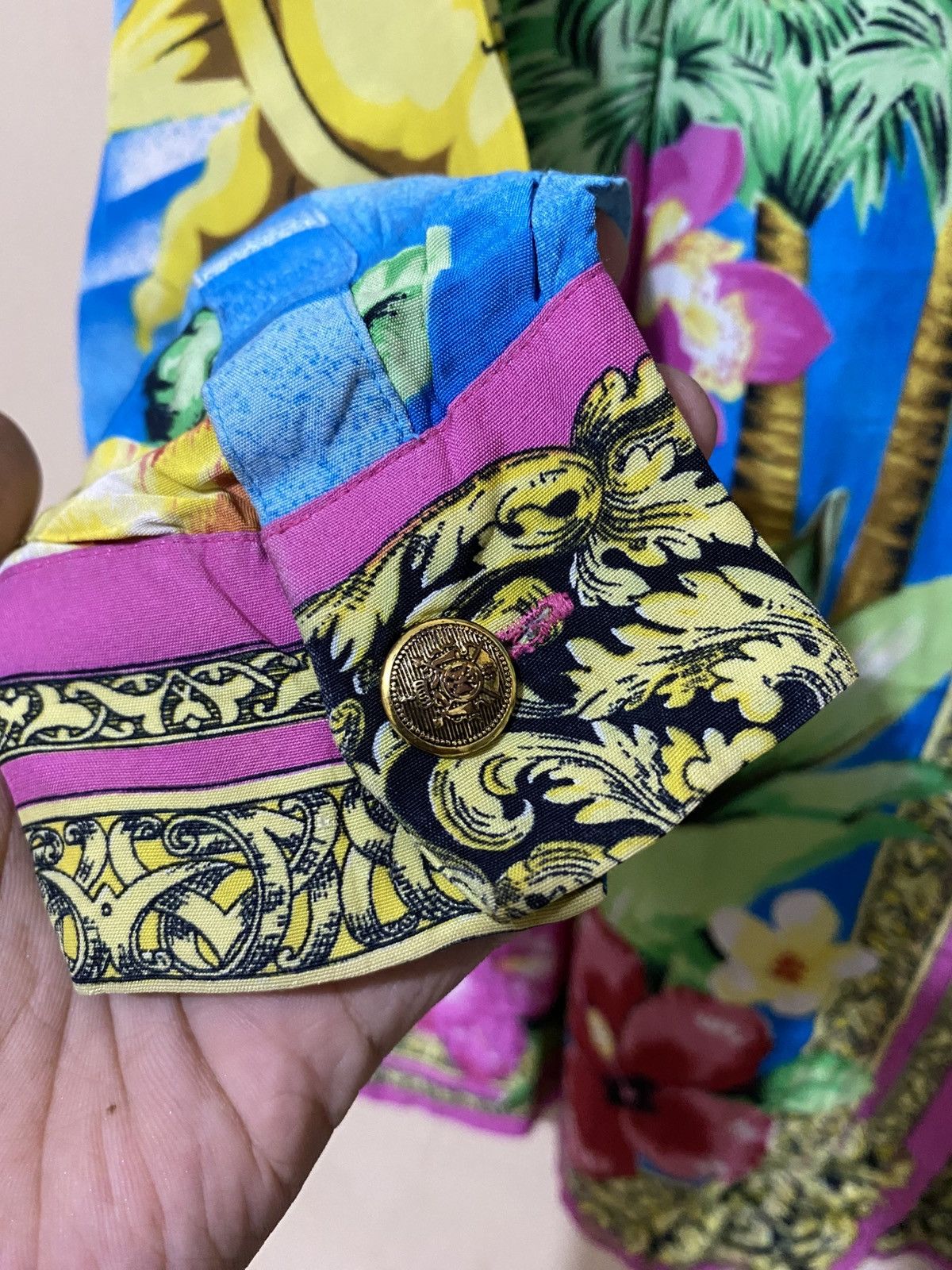 Other 90s Rare Mondi Boroque Silk Shirt Like Versace Size L / US 10 / IT 46 - 6 Thumbnail