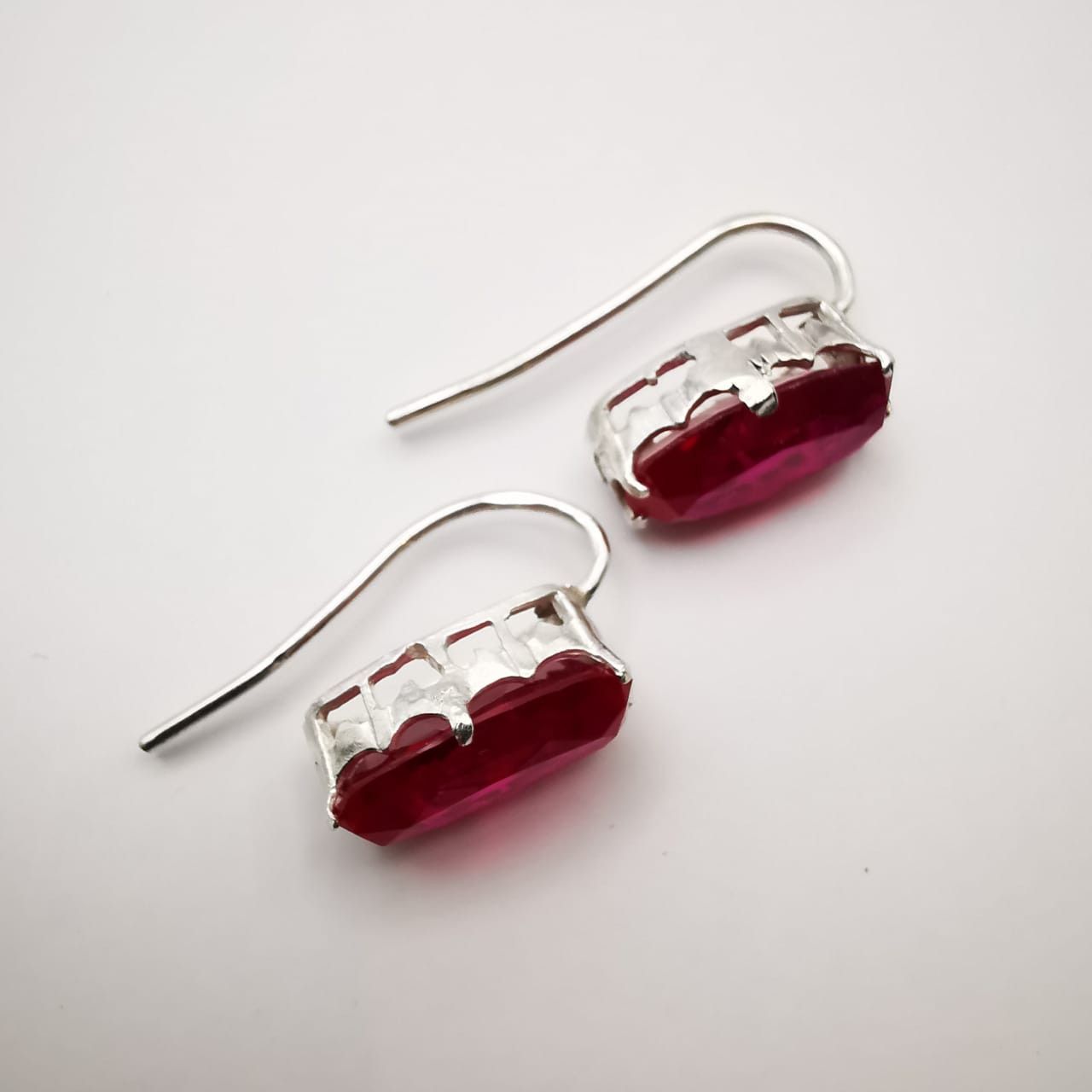 Vintage Vintage Delicate Earrings 925 Sterling Silver, Jewelry, Ruby Size ONE SIZE - 1 Thumbnail