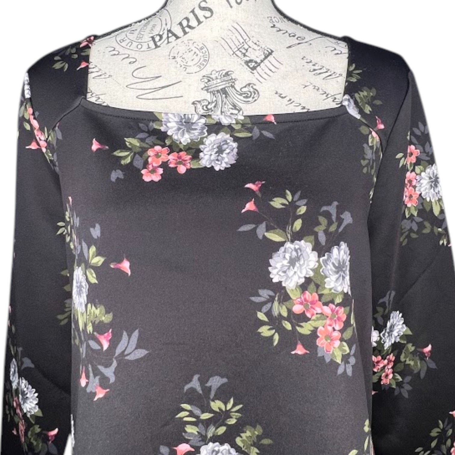 Other Square Neck Floral Long Sleeve Top Romantic Chic Feminine Size M / US 6-8 / IT 42-44 - 4 Thumbnail