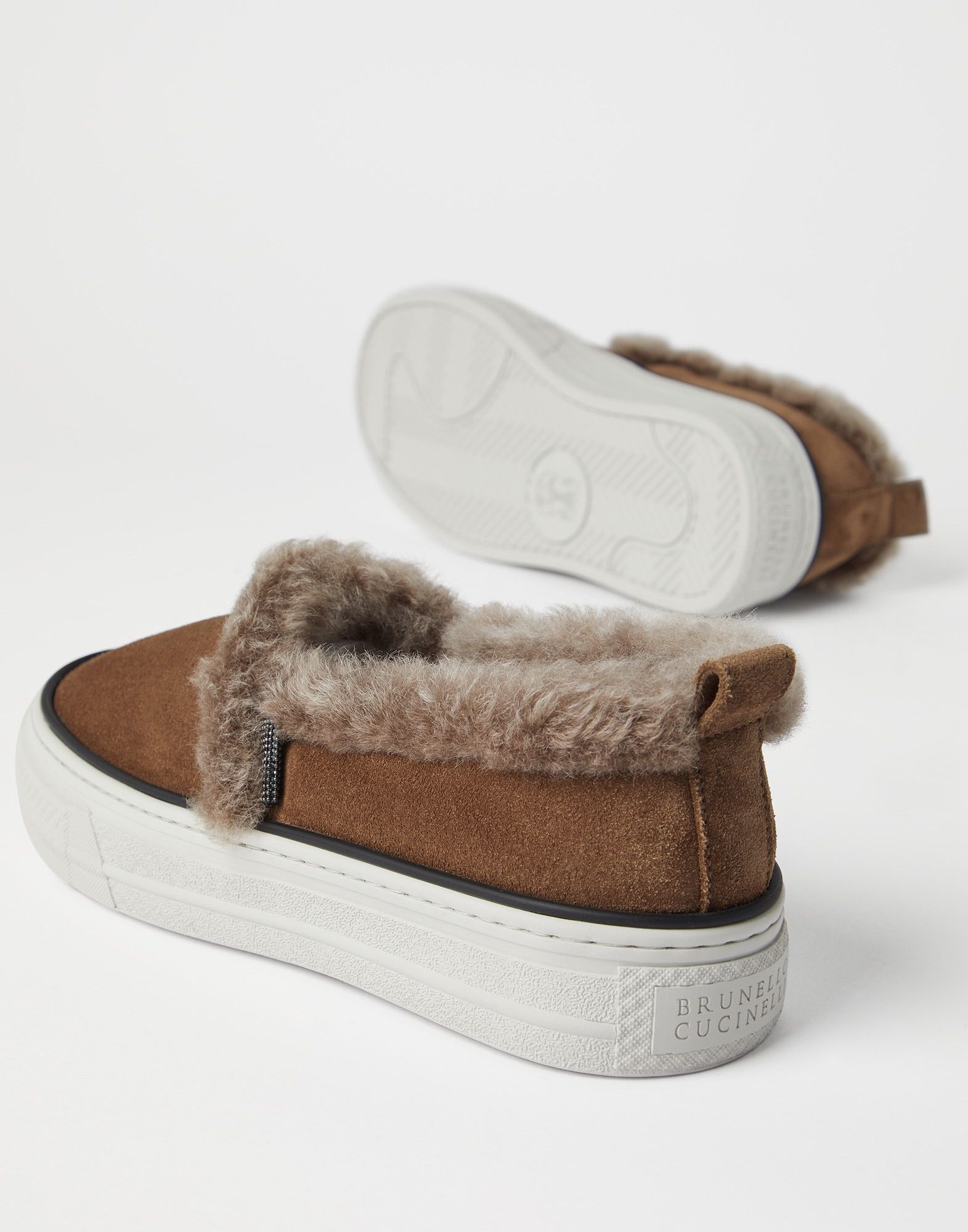 Brunello Cucinelli o1la1rc1a1025 Suede Slip-On Sneakers in Brown Size US 9 / IT 39 - 3 Thumbnail