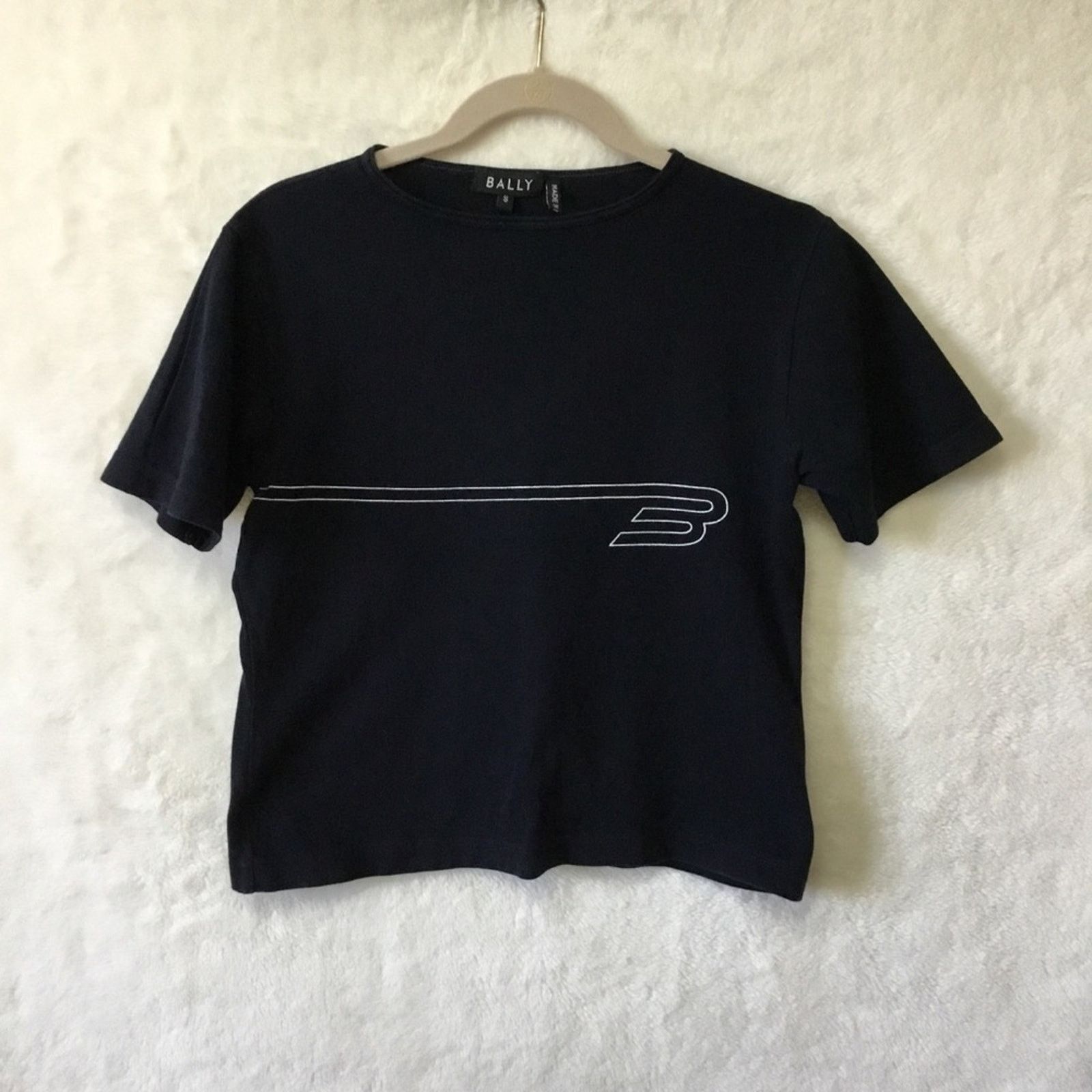 Bally Bally Black Cotton Short Sleeve Graphic Top Size S / US 4 / IT 40 - 1 Thumbnail