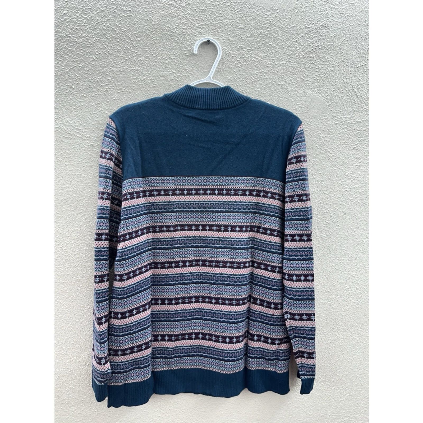 Altea The Tog Shop Womens Sweater Large Teal Fair Isle Long Sleeve Knit NWTs Size L / US 10 / IT 46 - 7 Thumbnail