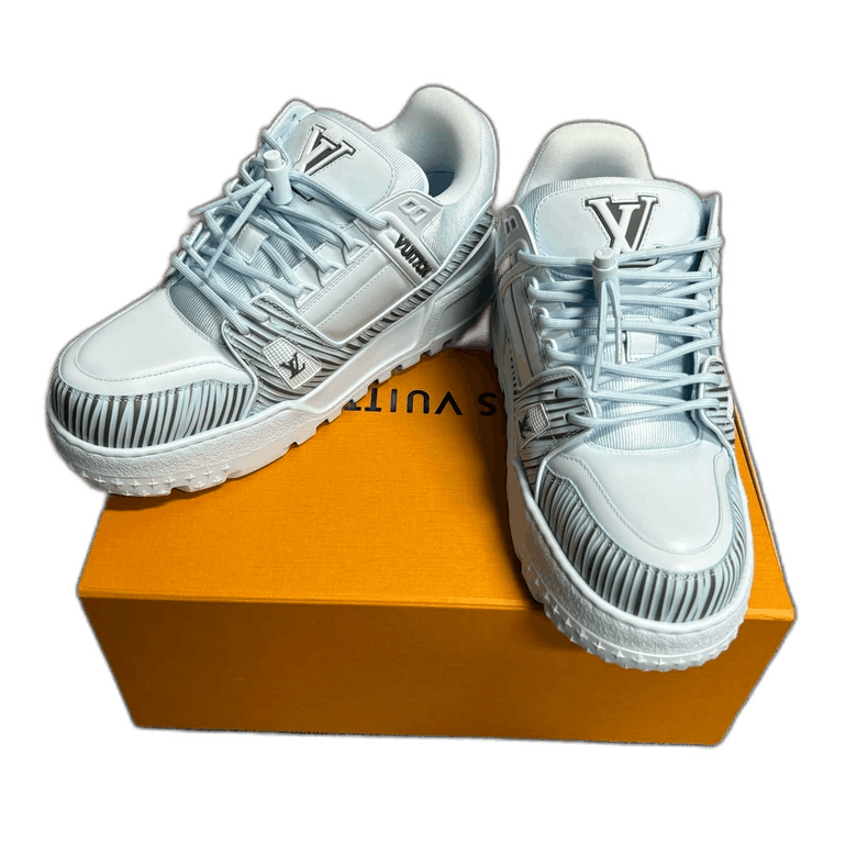 Louis Vuitton Louis Vuitton Blue Low Top Sneakers Size US 7 / EU 40 - 1 Thumbnail