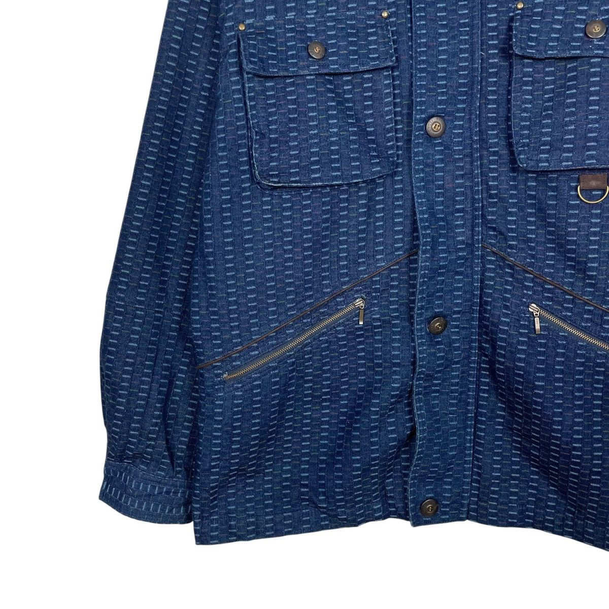 Other Nice Design Jean Louis Pradet Patterned Blue Denim Jacket Size US L / EU 52-54 / 3 - 3 Thumbnail