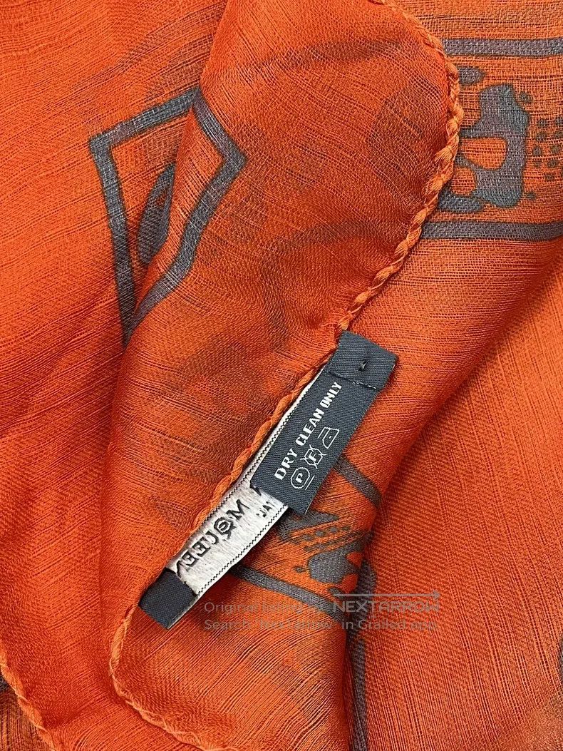Alexander McQueen Alexander Mcqueen Orange skull printed scarf Size ONE SIZE - 8 Thumbnail