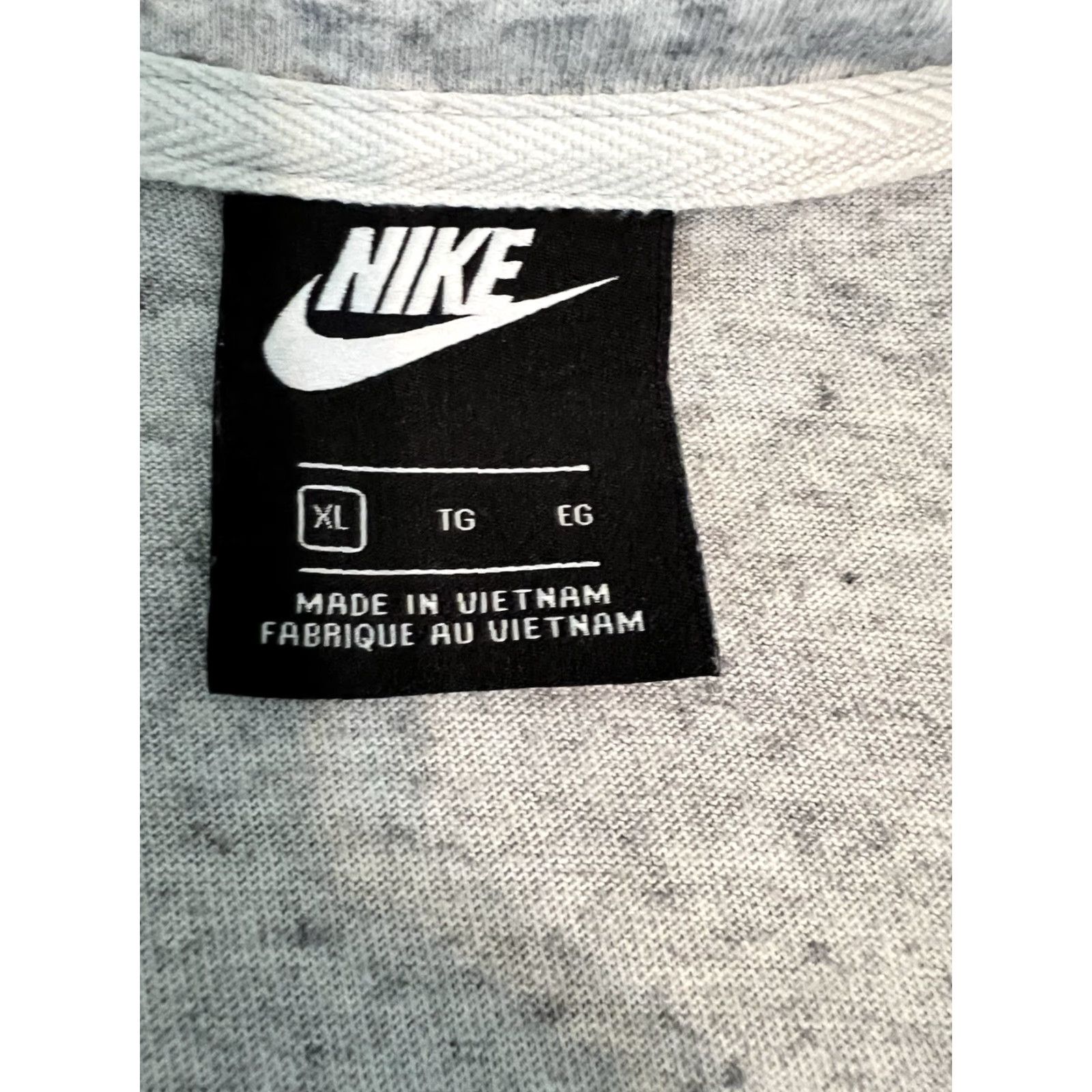 VINTAGE Nike Full Zip Jacket Heather White Organic Cotton Logo Women’s XL Y2K