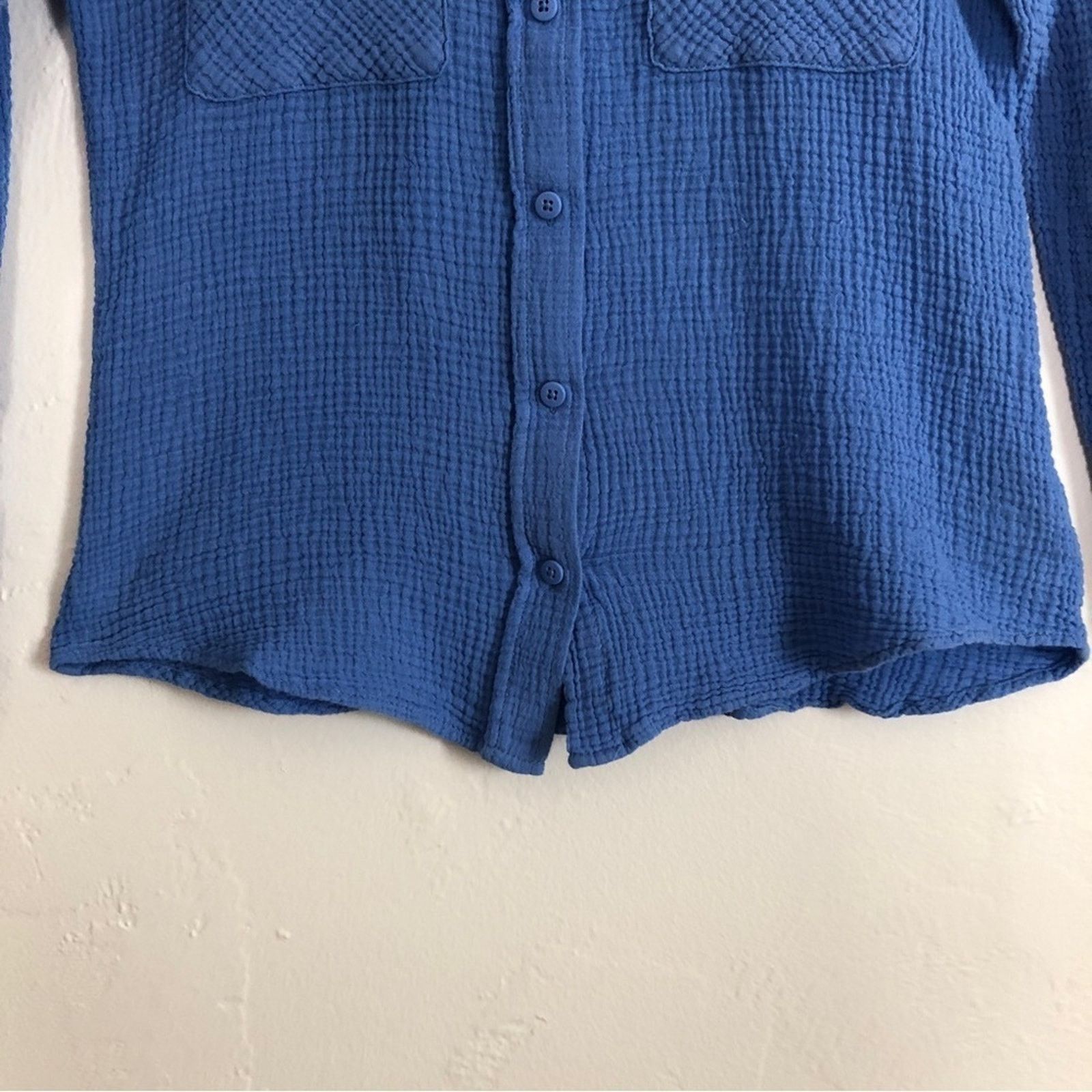 Anthropologie Anthropologie Sanctuary Boyfriend Shirt Blue Cotton Top Size XS / US 0-2 / IT 36-38 - 6 Thumbnail