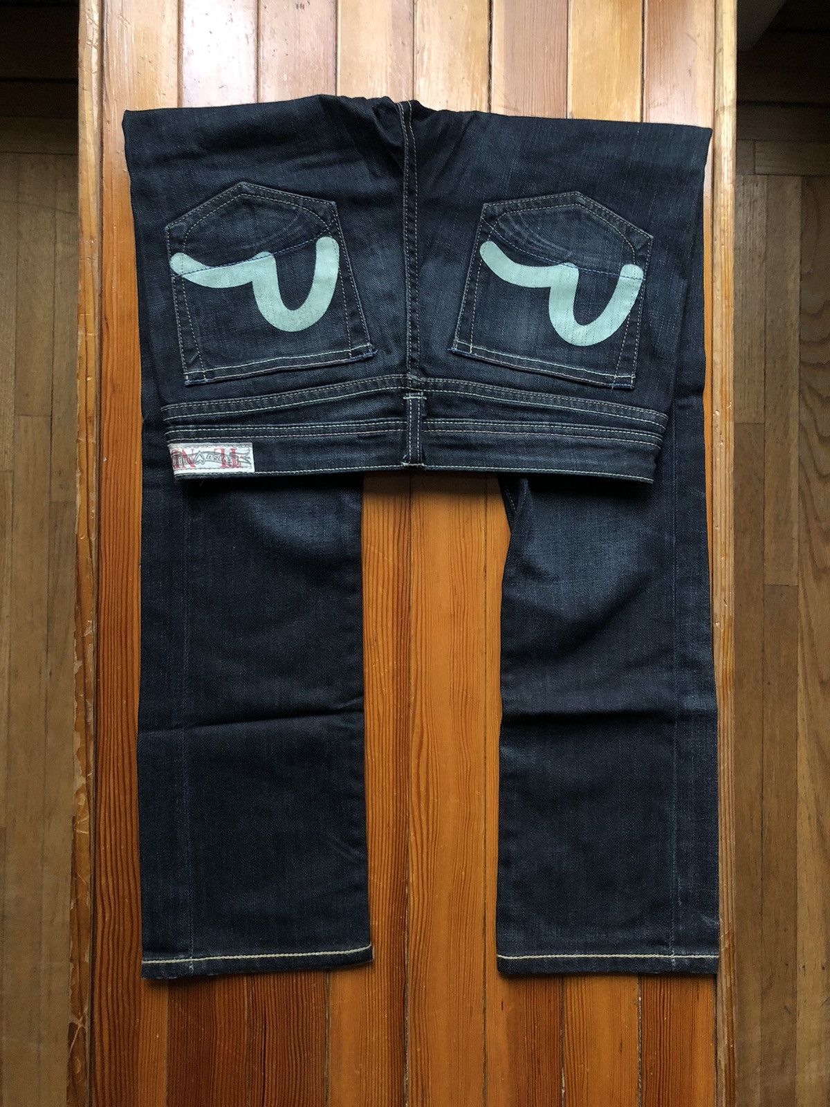 image of Evisu x Puma Straight Jeans in Blue, Men's (Size 30)