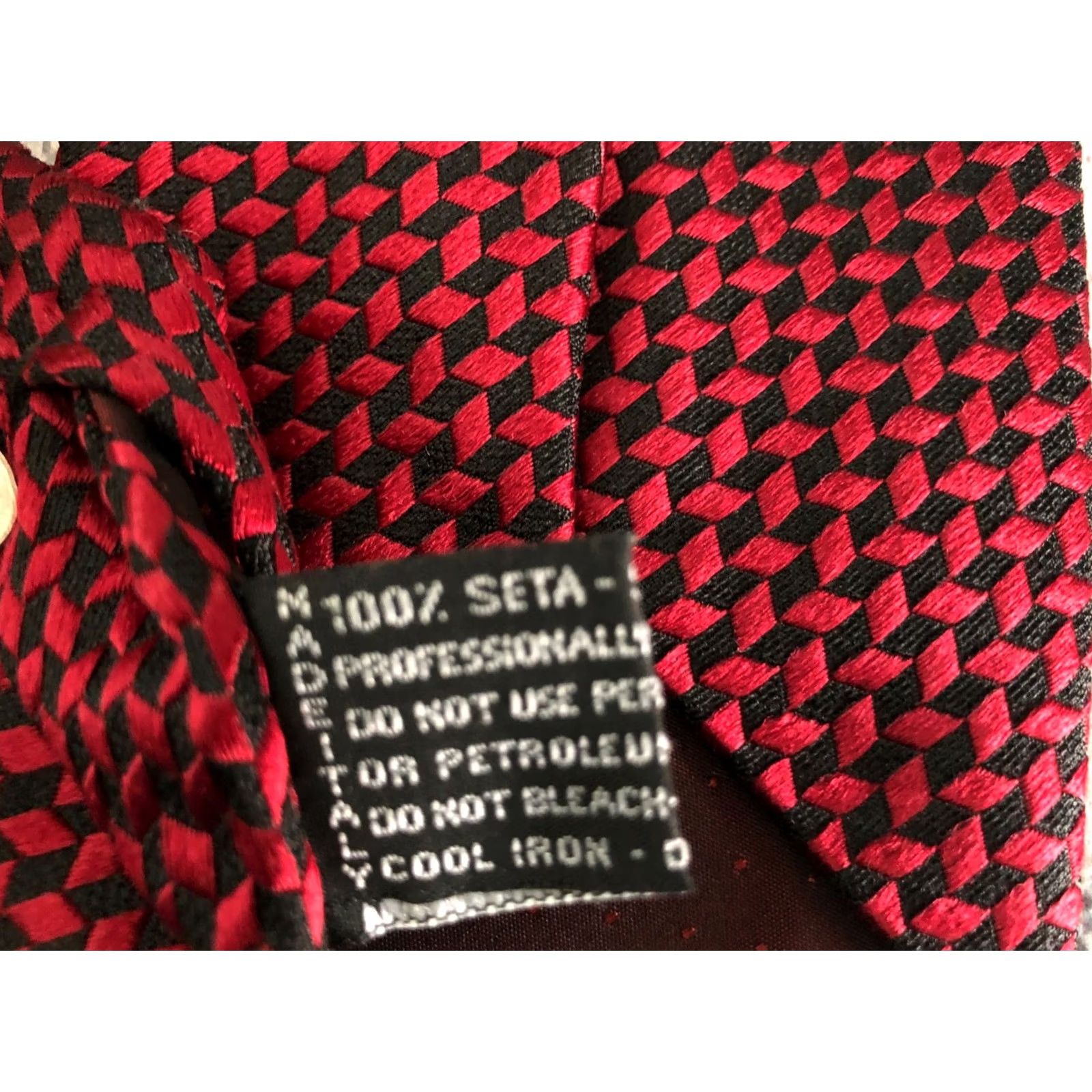Versace Versace Red Silk Patterned Tie Men's Size ONE SIZE - 6 Thumbnail
