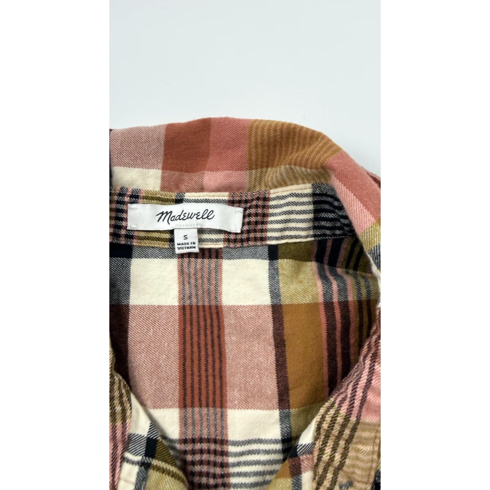 Madewell Madewell Shirt Womens Small Plaid Button-Up Long Sleeve Curved Hem Soft Multicolor Pattern Button Front Stretch Size S / US 4 / IT 40 - 5 Thumbnail