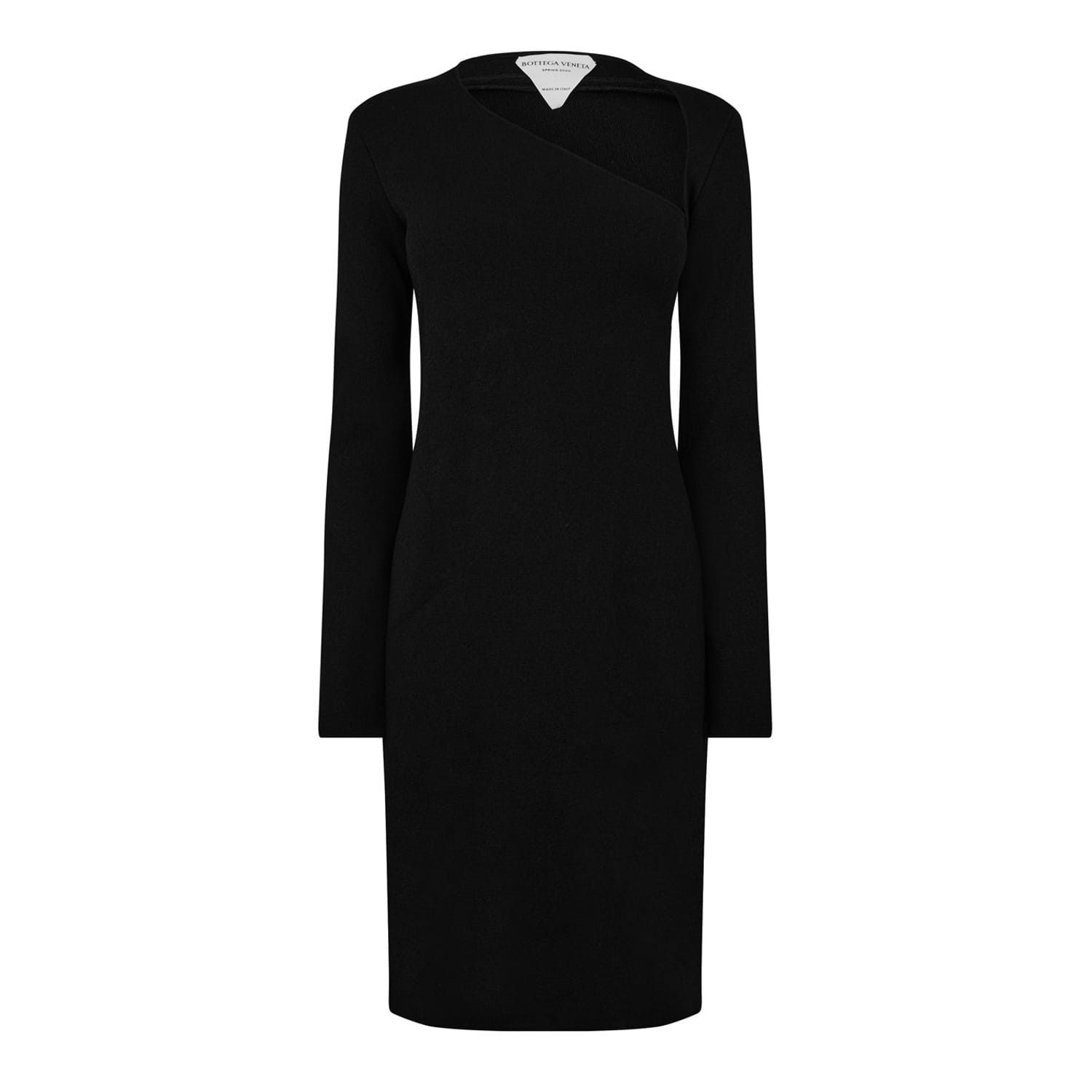 Bottega Veneta Bottega Veneta Asymmetric Knee Length Dress in Black Size XS / US 0-2 / IT 36-38 - 1 Thumbnail
