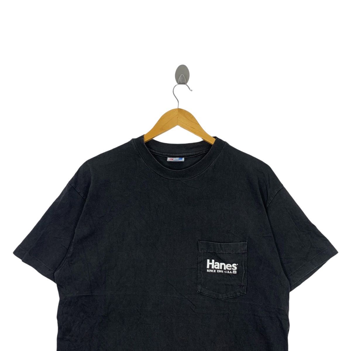 Hanes Vintage 80’ HANES SINCE 1901 Made In USA Pocket Tee Shirt Size US L / EU 52-54 / 3 - 2 Thumbnail