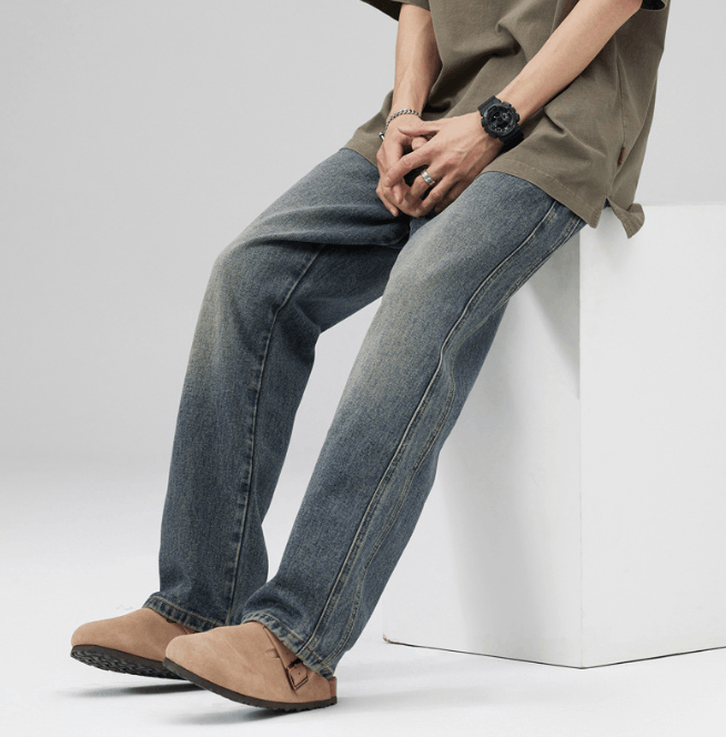 Japanese Brand × Jean Men's washed straight wide-leg casual jeans Size US 32 / EU 48 - 4 Thumbnail