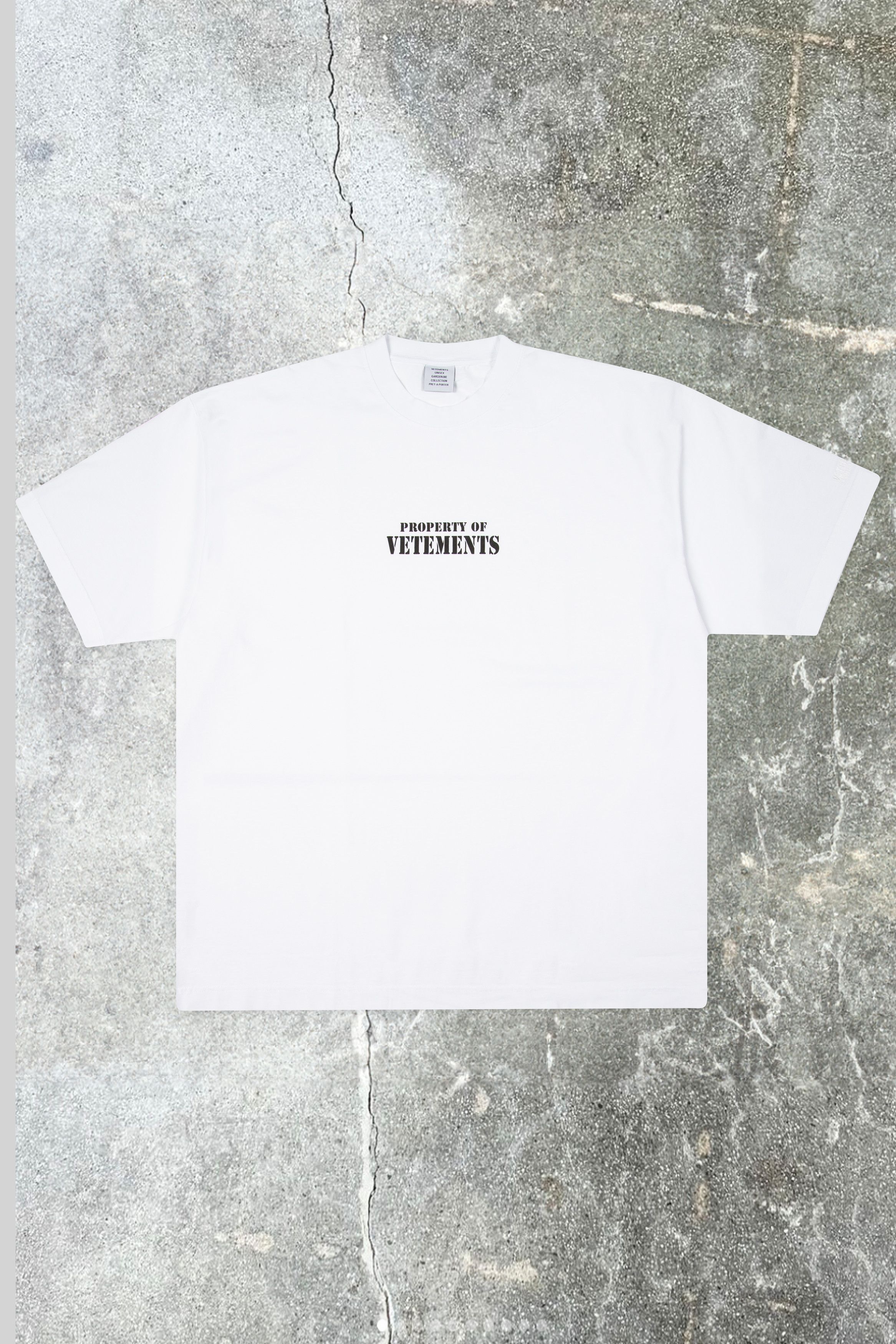 image of Property Of Vetements T-Shirt in White, Men's (Size Large)