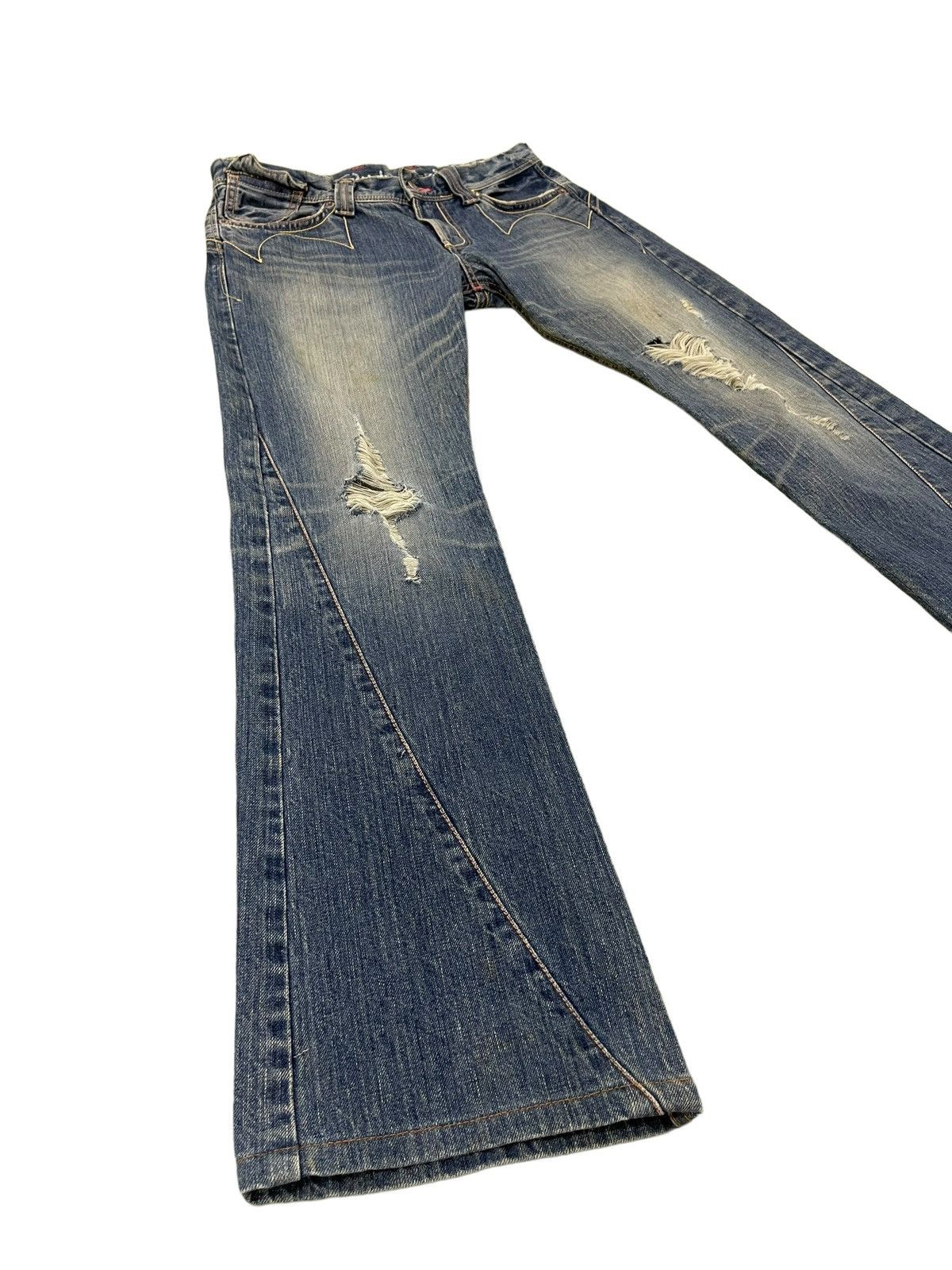 Flare Jeans Edwin Japan Faded Distres Low Rise Boot Cut 8🟦5