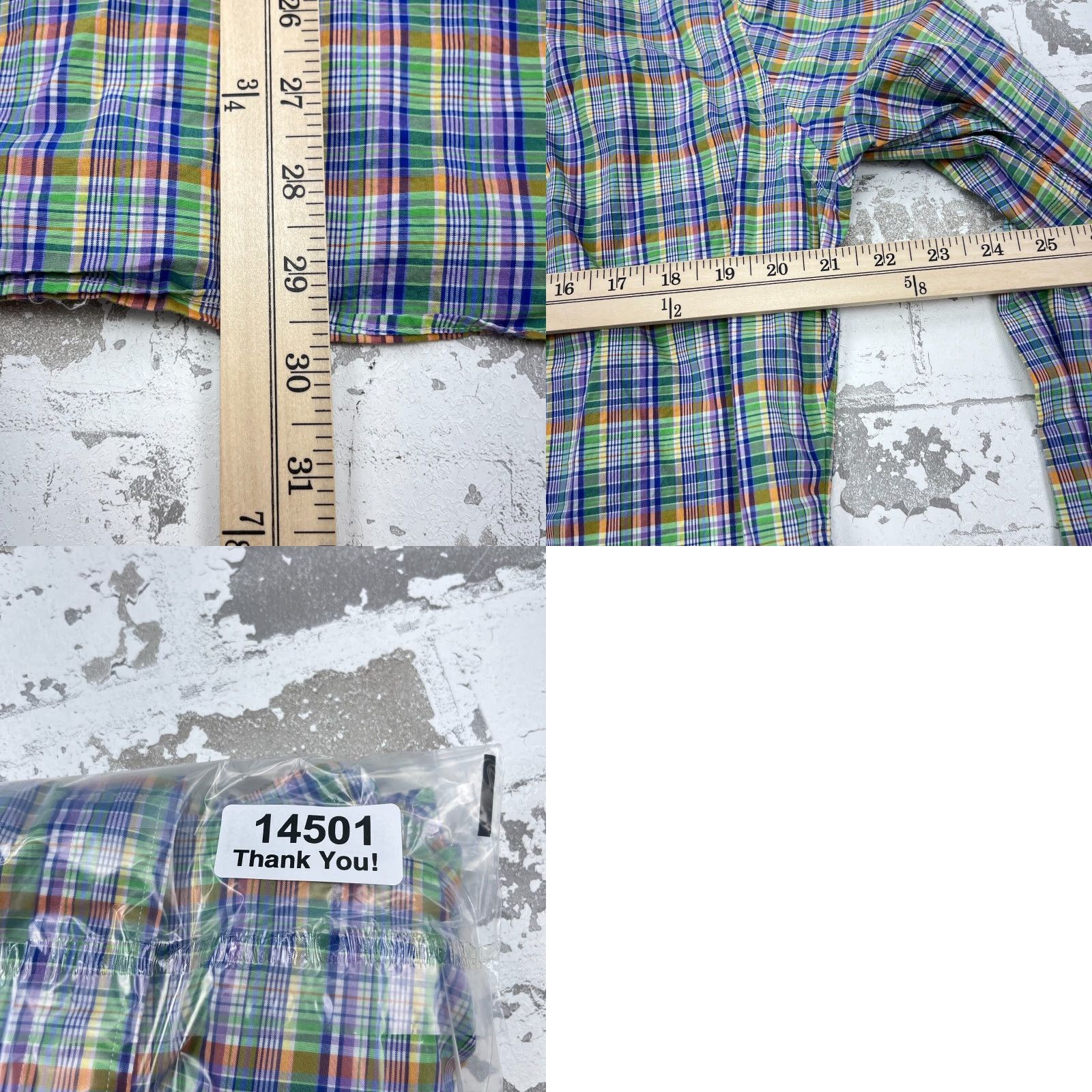 Ralph Lauren Ralph Lauren Shirt Men Medium Button Up Green Purple Multi Plaid Poplin Dress Shirt Size 40R - 8 Thumbnail