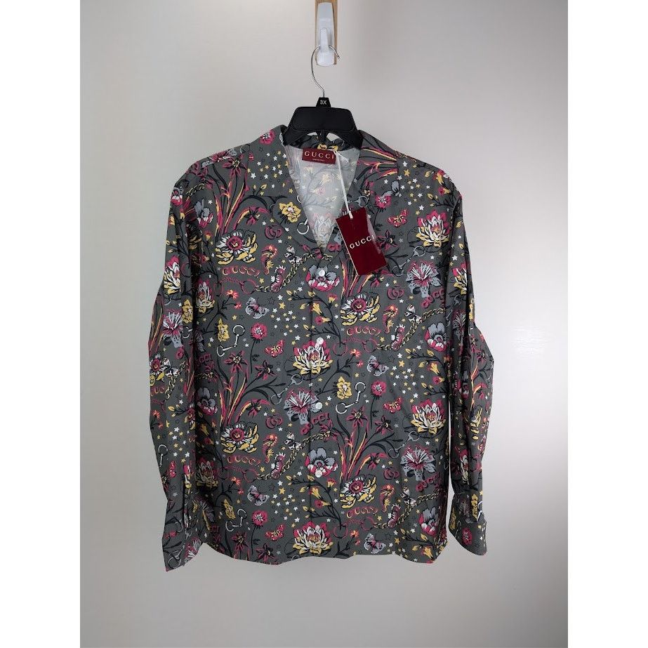 Gucci o1rshd1 Cotton Bowling Shirt in Multicolor Size US M / EU 48-50 / 2 - 1 Thumbnail