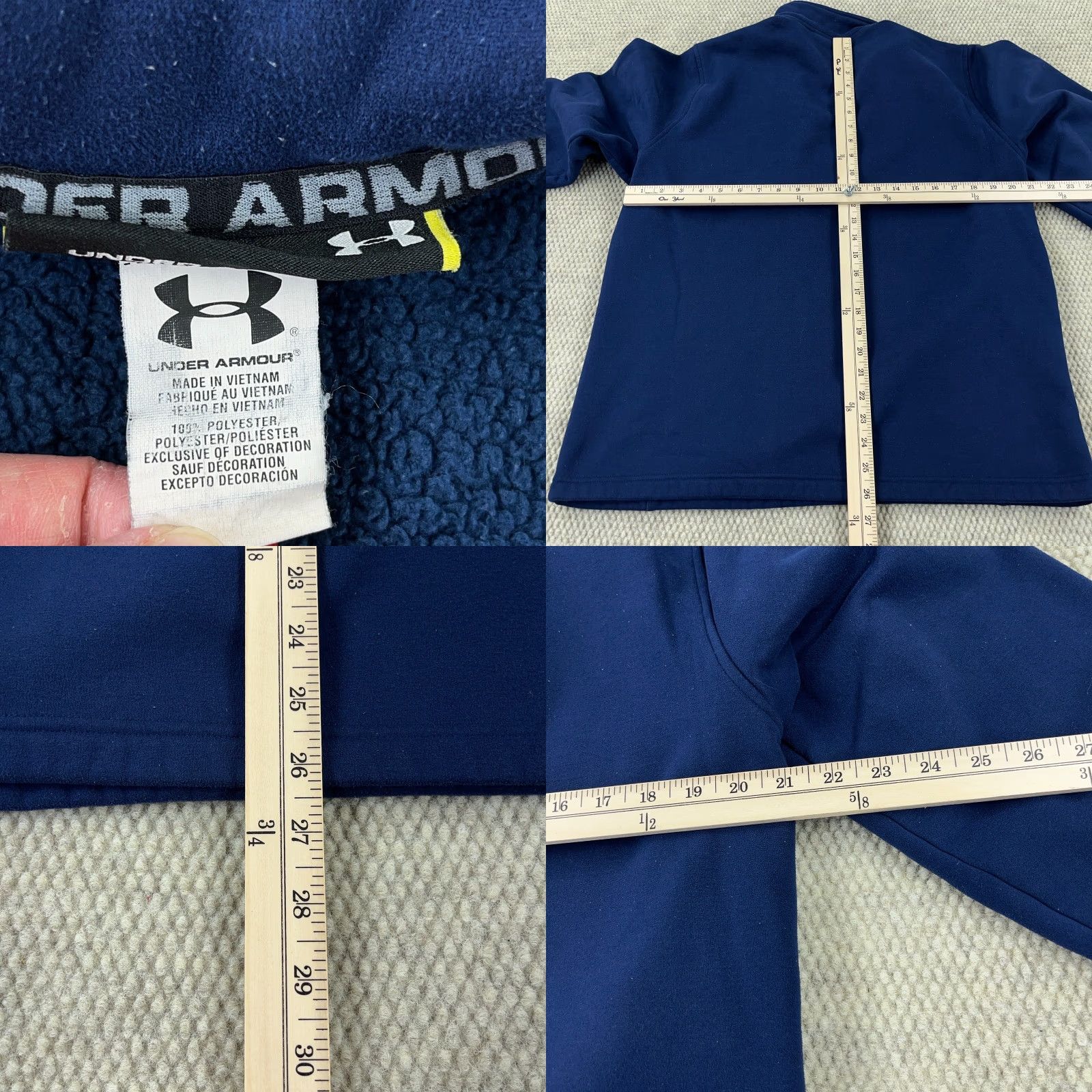 Under Armour Under Armour Sweatshirt Men L Blue Pullover 1/4 Zip Mock Neck Fleece Lined Performance/Activity All Seasons Regular Size Type: Regular Size US L / EU 52-54 / 3 - 8 Thumbnail