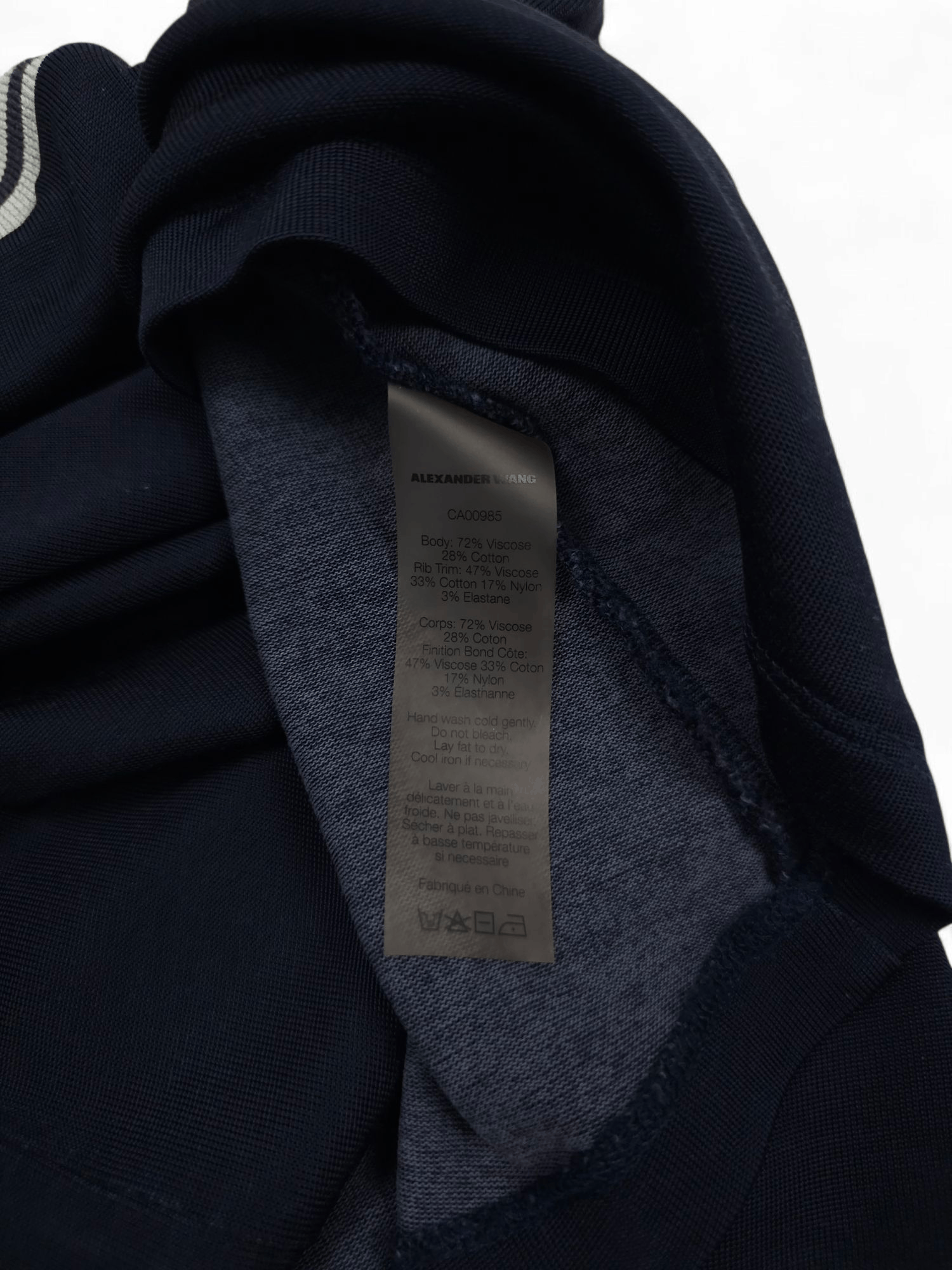 Alexander Wang 💎 Alexander Wang Navy Black Blouse T-shirt Size XS / US 0-2 / IT 36-38 - 7 Thumbnail