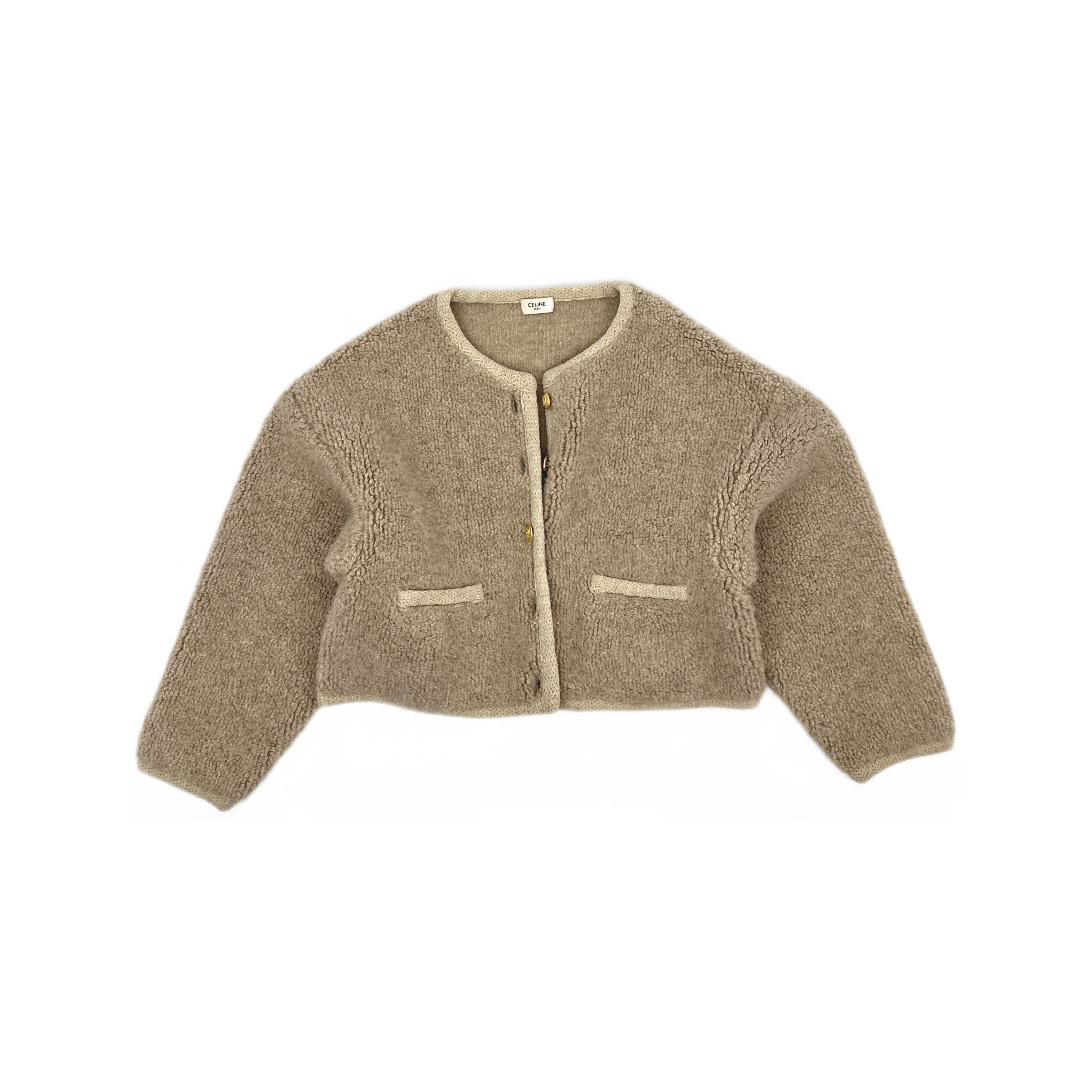 Celine Celine Alpaca Blend Round Neck Jacket Size XS Size XS / US 0-2 / IT 36-38 - 1 Thumbnail