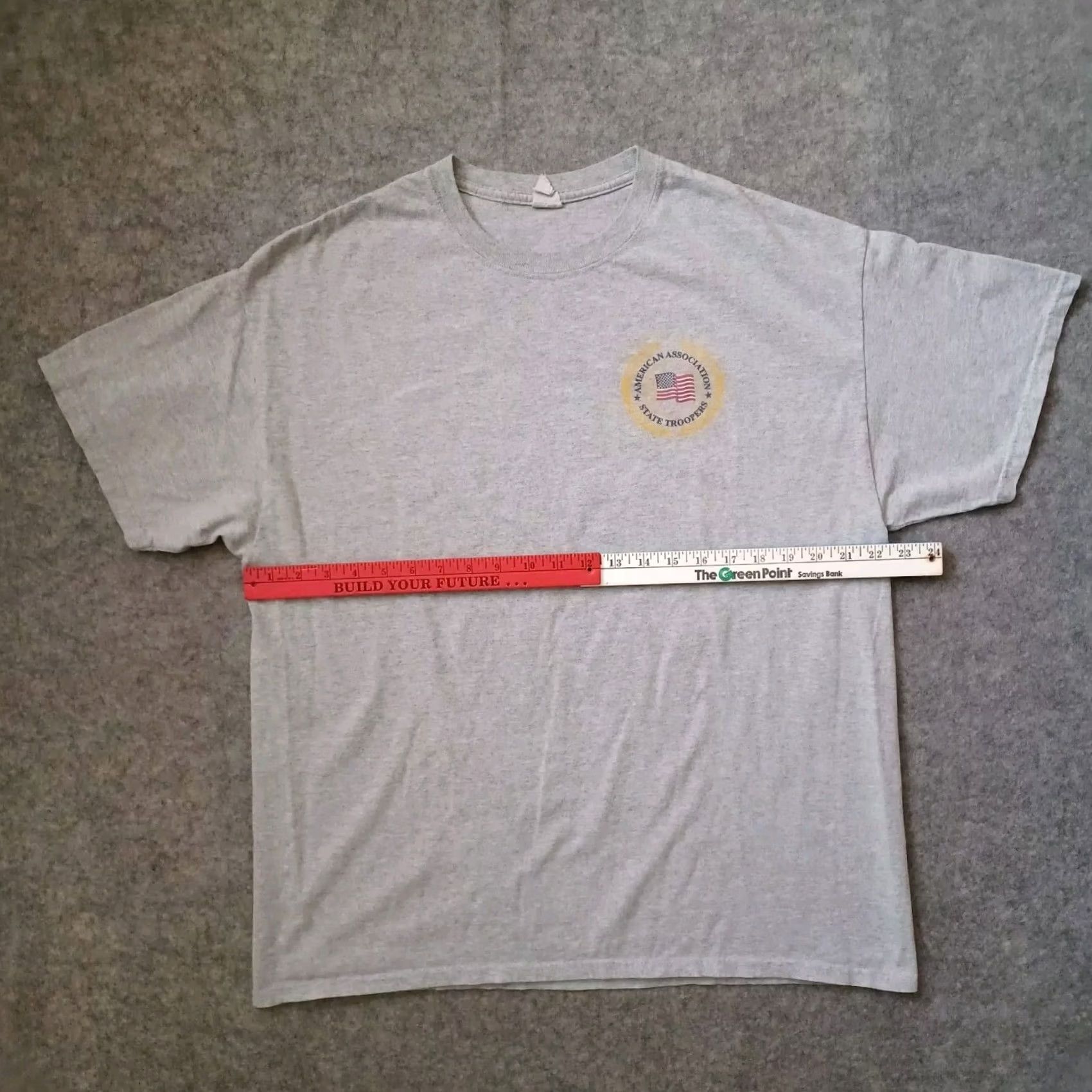 Gildan Gildan Heavy Cotton T Shirt Mens XL Gray Short Sleeve American Association State Troopers Graphic Print Crew Neck Shirt Size US XL / EU 56 / 4 - 6 Thumbnail