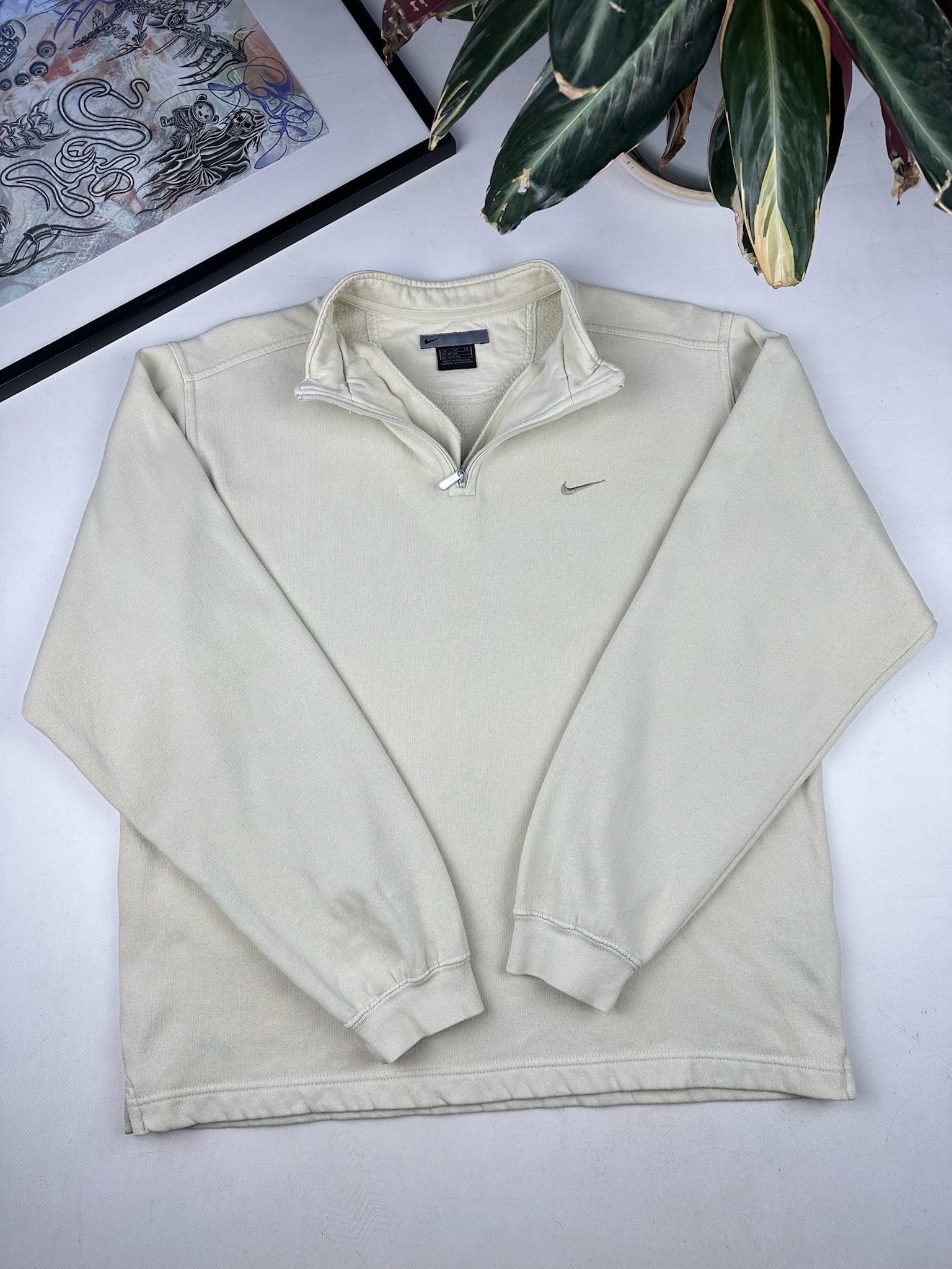 Nike Vintage y2k Nike Cream Beige Sweatshirt Size US M / EU 48-50 / 2 - 11 Thumbnail
