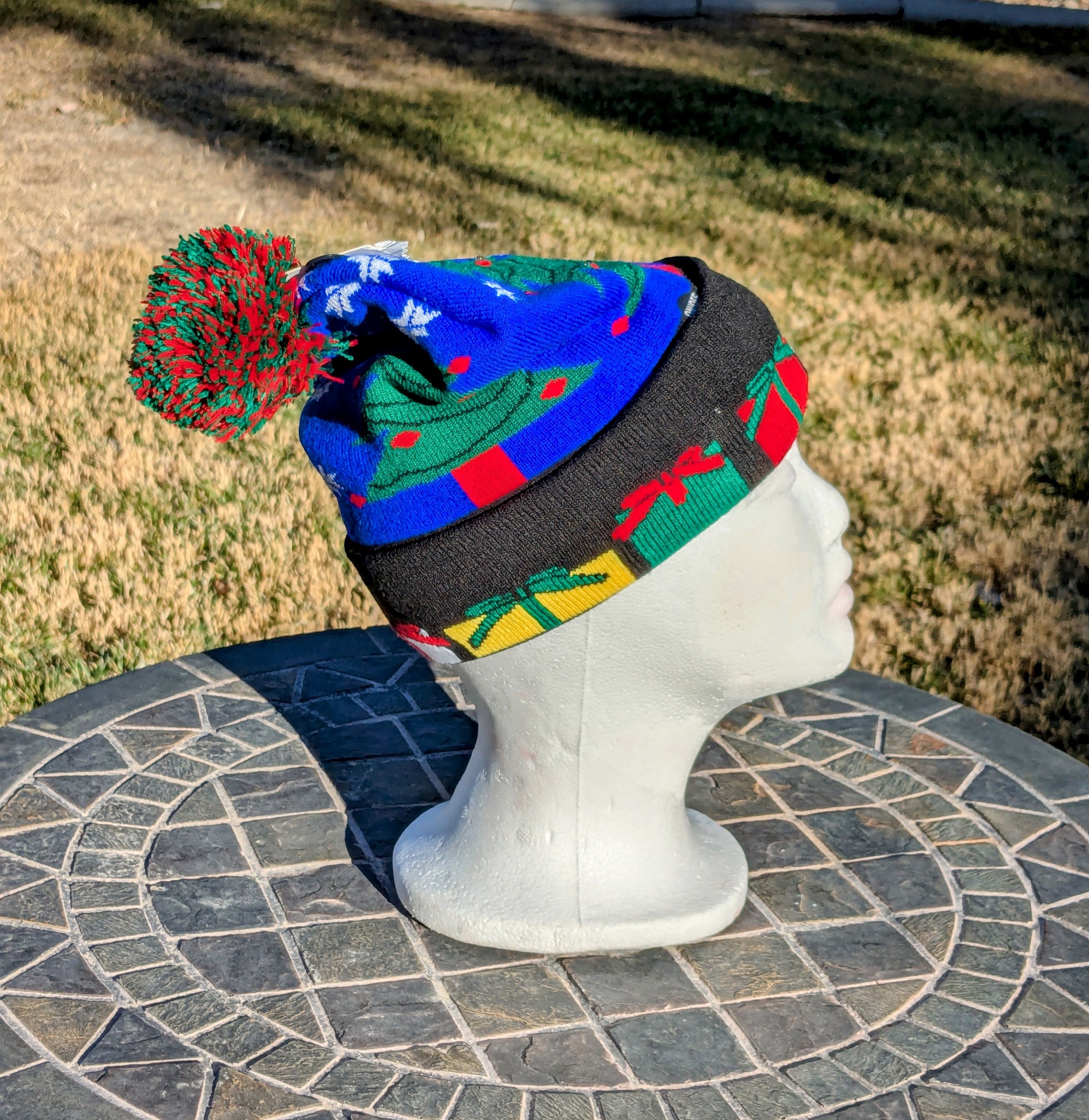 Designer Flashing Light-Up LED Ugly-Christmas-Sweater Dinosaur Beanie Size ONE SIZE - 3 Thumbnail