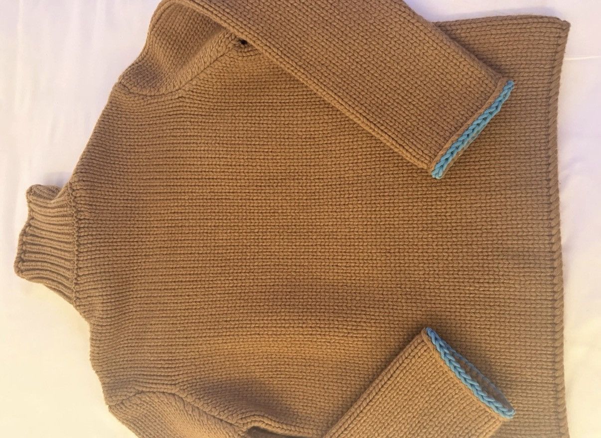 Loewe LOEWE Suede-Trimmed Wool Rollneck Sweater Brown L Size US L / EU 52-54 / 3 - 7 Thumbnail