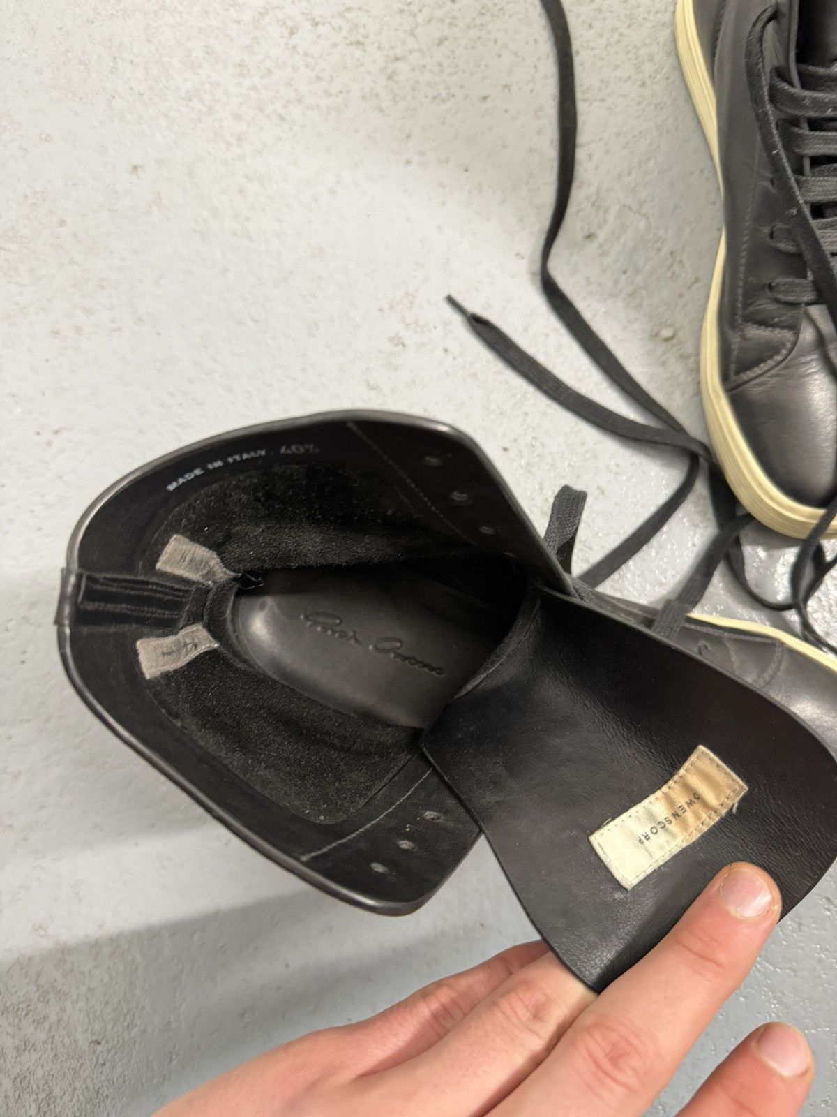 Rick Owens Rick Owens Mastodon Leather High Sneakers Size US 10.5 / IT 40.5 - 9 Thumbnail