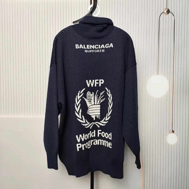 Balenciaga Balenciaga Blue Wheat Spike Turtleneck Sweater Size XS / US 0-2 / IT 36-38 - 2 Thumbnail