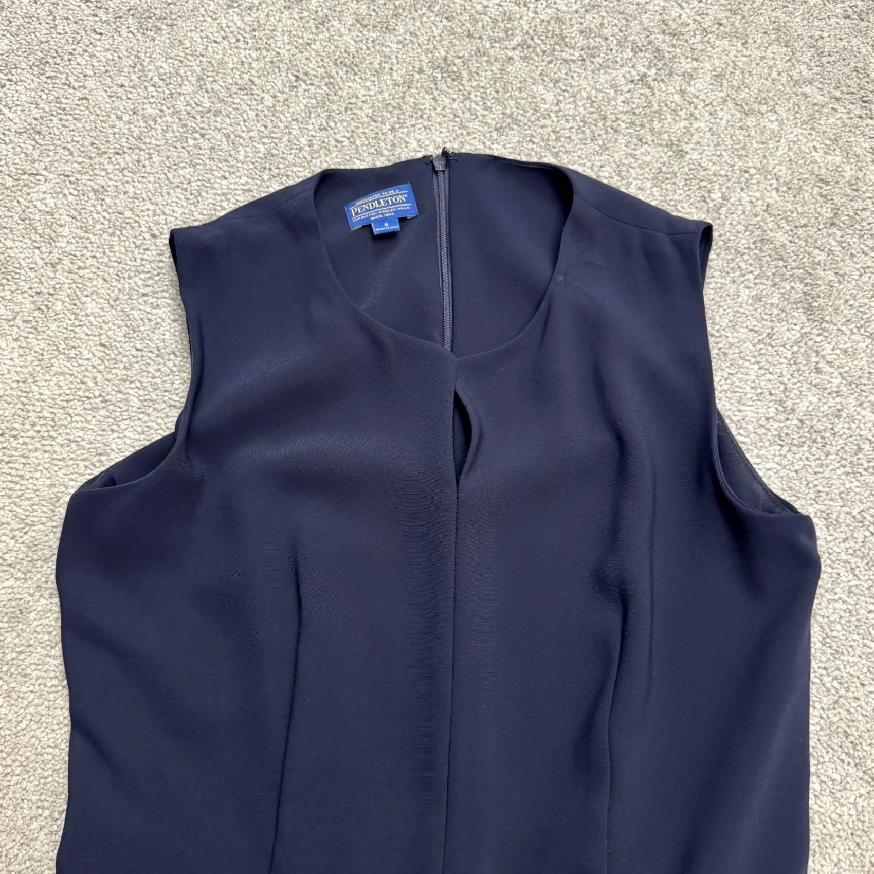 Pendleton Pendleton Womens Dress Midi A-Line Fit & Flare Navy Blue Sleeveless 6 Size Regular Classic Size M / US 6-8 / IT 42-44 - 3 Thumbnail