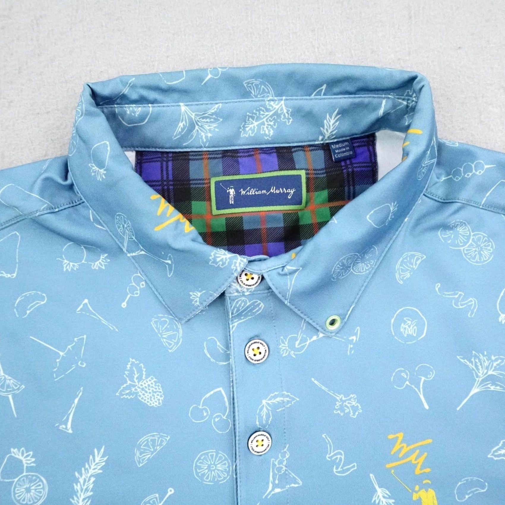 Vintage William Murray Polo Shirt Mens Medium Blue Garnish Pattern Golf Flex Performance Size US M / EU 48-50 / 2 - 2 Thumbnail