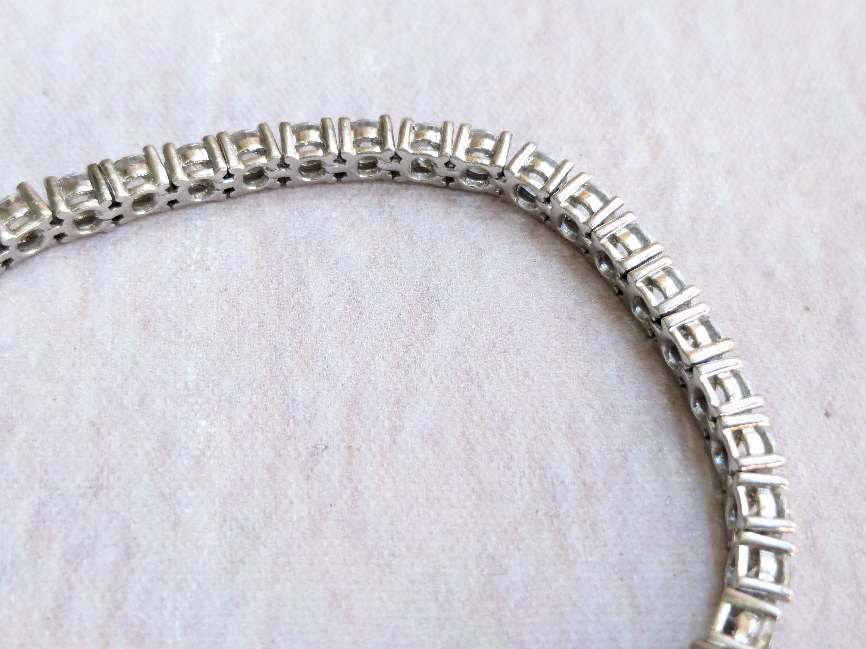Sterling Silver Sterling Silver Tennis Bracelet CZ Clear 7.25" Round Size ONE SIZE - 8 Thumbnail