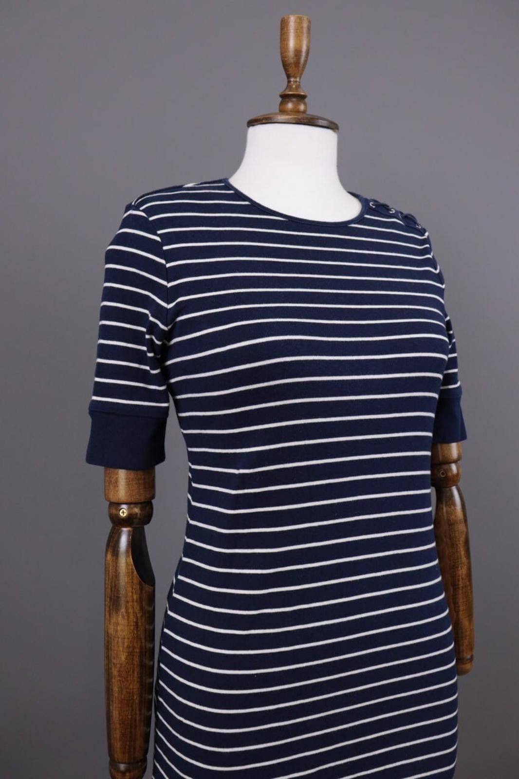Lauren Ralph Lauren Lauren Ralph Lauren Blue Stripe Sweater Midi Dress Size S Size S / US 4 / IT 40 - 6 Thumbnail