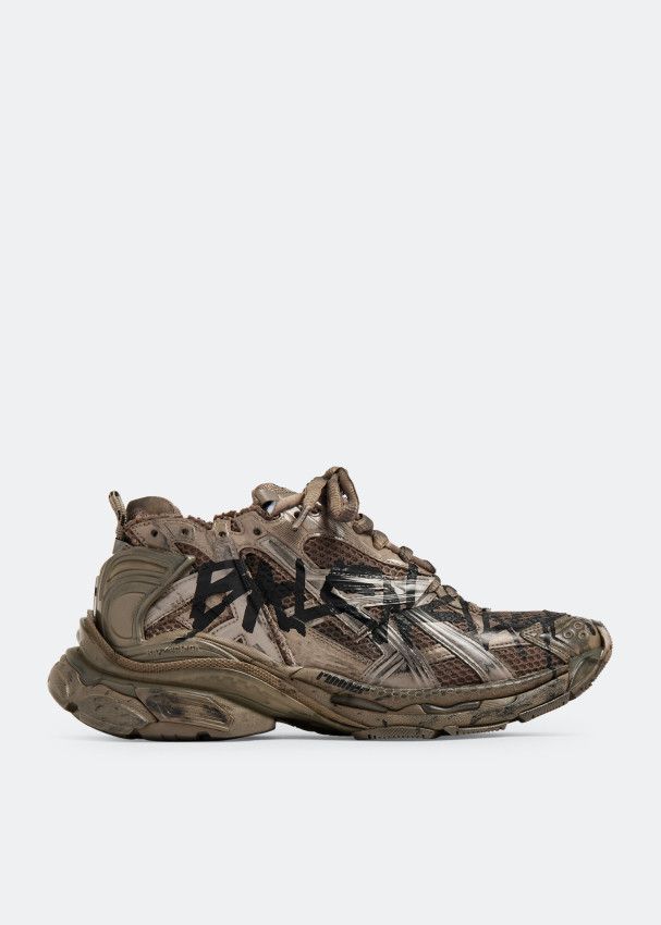 Balenciaga o1s1wg110724 Runner Sneakers in Beige Size US 7 / EU 40 - 1 Thumbnail
