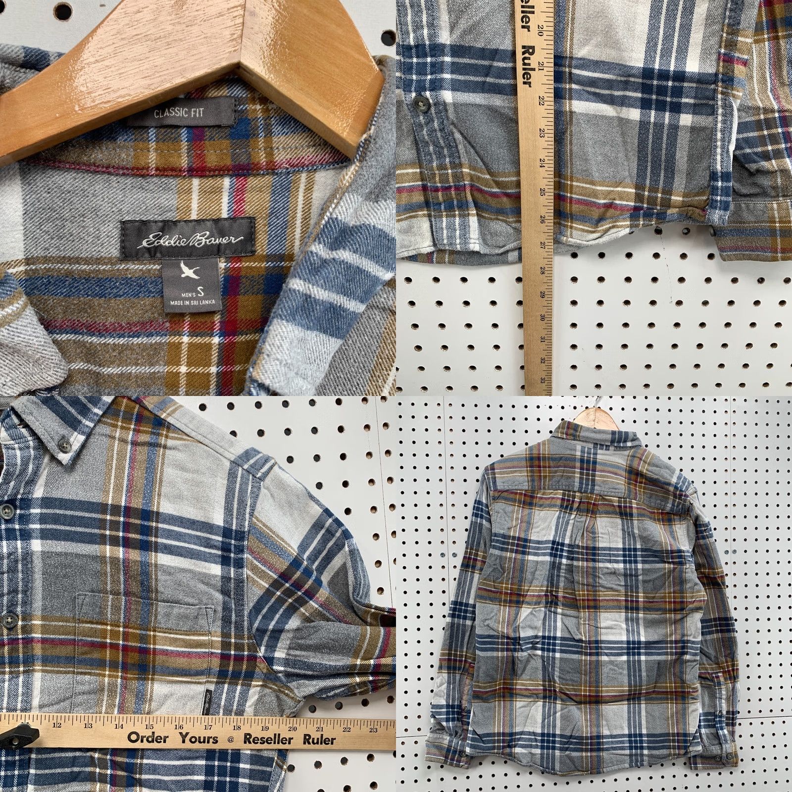 Eddie Bauer Eddie Bauer Shirt Mens S Gray Button Down Flannel Men Blue 20x27 Long Sleeve Size US S / EU 44-46 / 1 - 8 Thumbnail