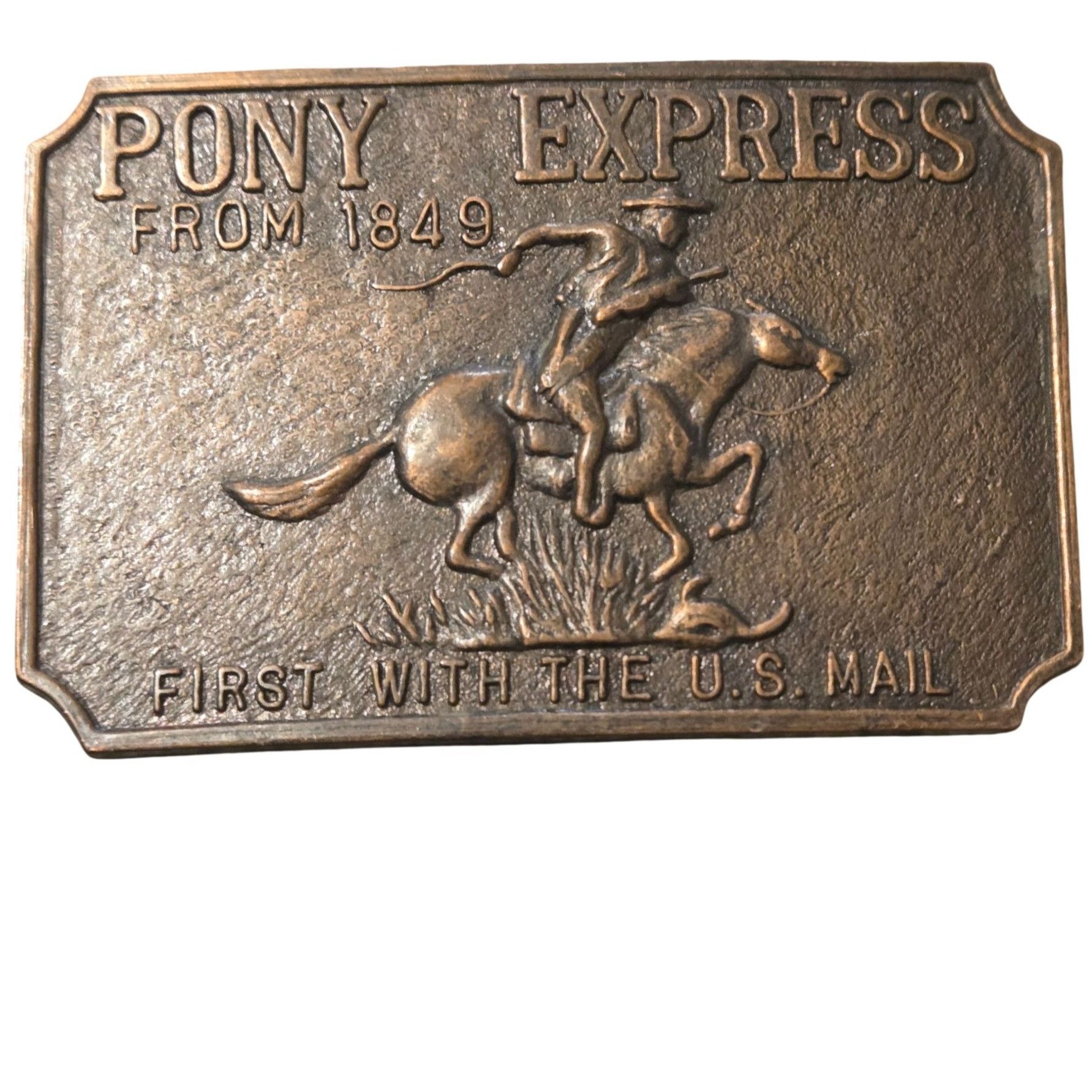 Other Vintage Pony Express Belt Buckle US Mail Horse Cowboy Deliv Size ONE SIZE - 10 Thumbnail